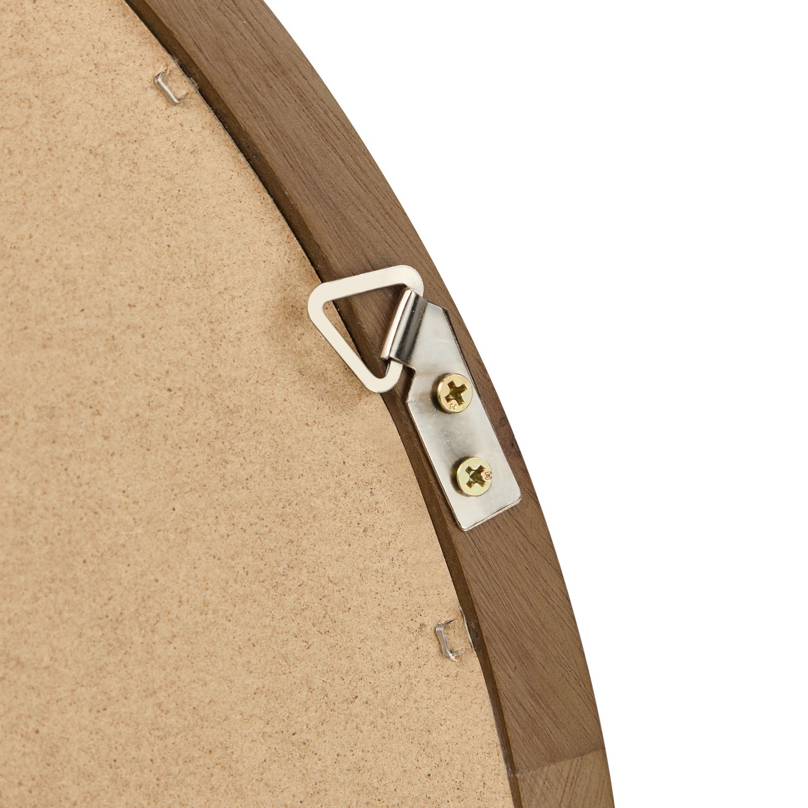 Oikiture Wall Mirrors 50cm Round Makeup Mirror Vanity Home Decor Walnut - Sunyee