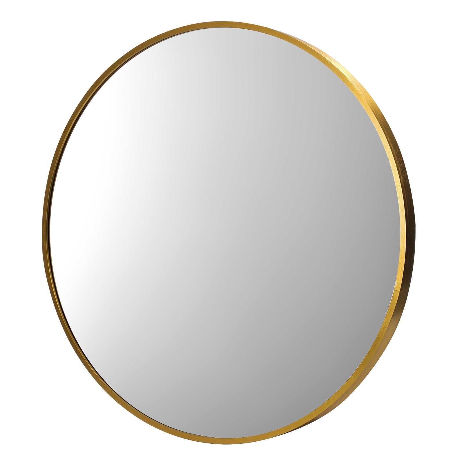Oikiture Wall Mirrors Round Makeup Mirror Vanity Home Decorative Gold 80cm - Sunyee