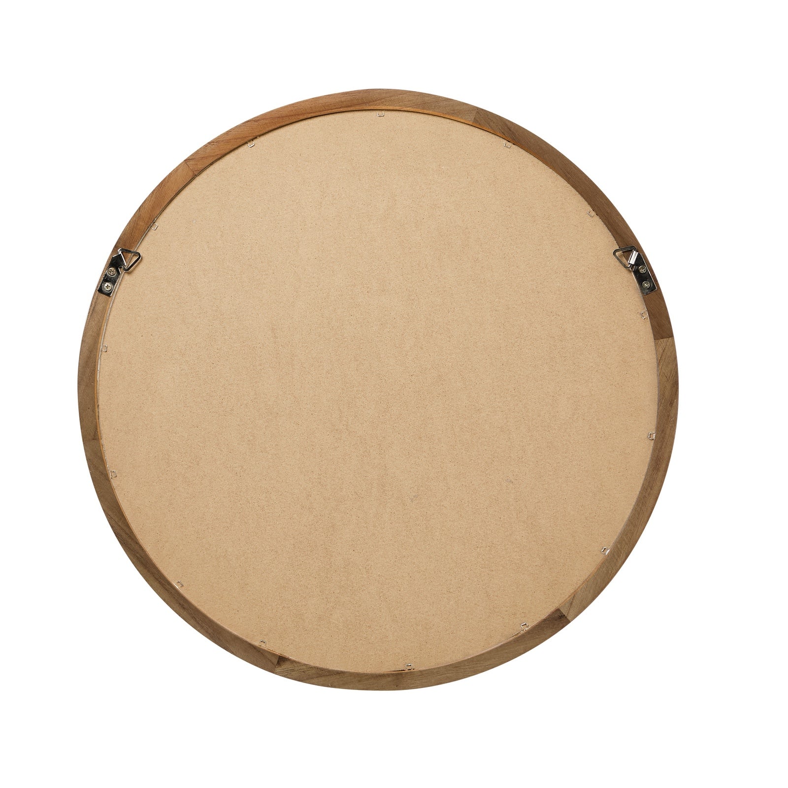 Oikiture Wall Mirrors 80cm Round Makeup Mirror Vanity Home Decor Frame Walnut - Sunyee