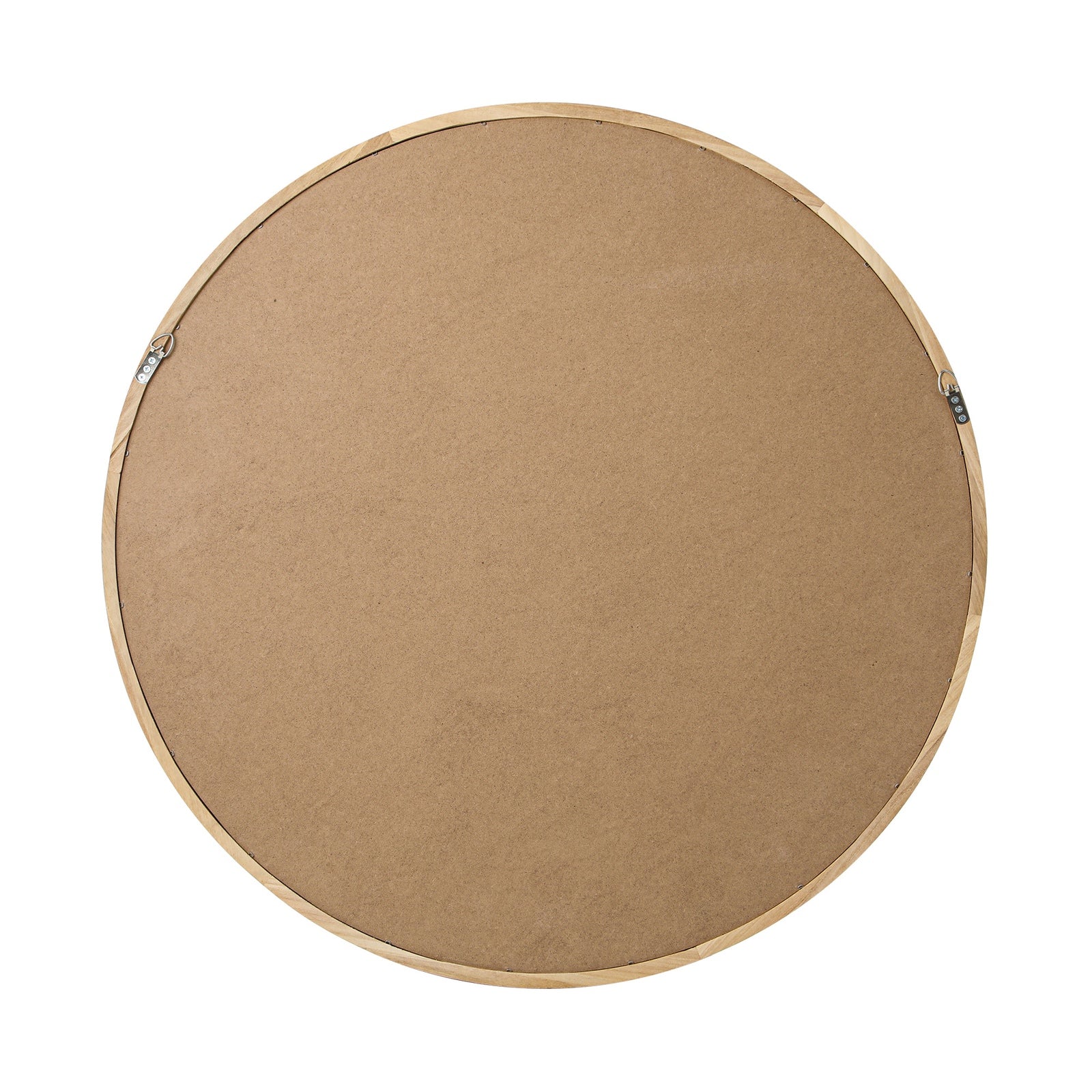 Oikiture Wall Mirrors Round Large Makeup Mirror Vanity Home Decor 90cm Wooden - Sunyee