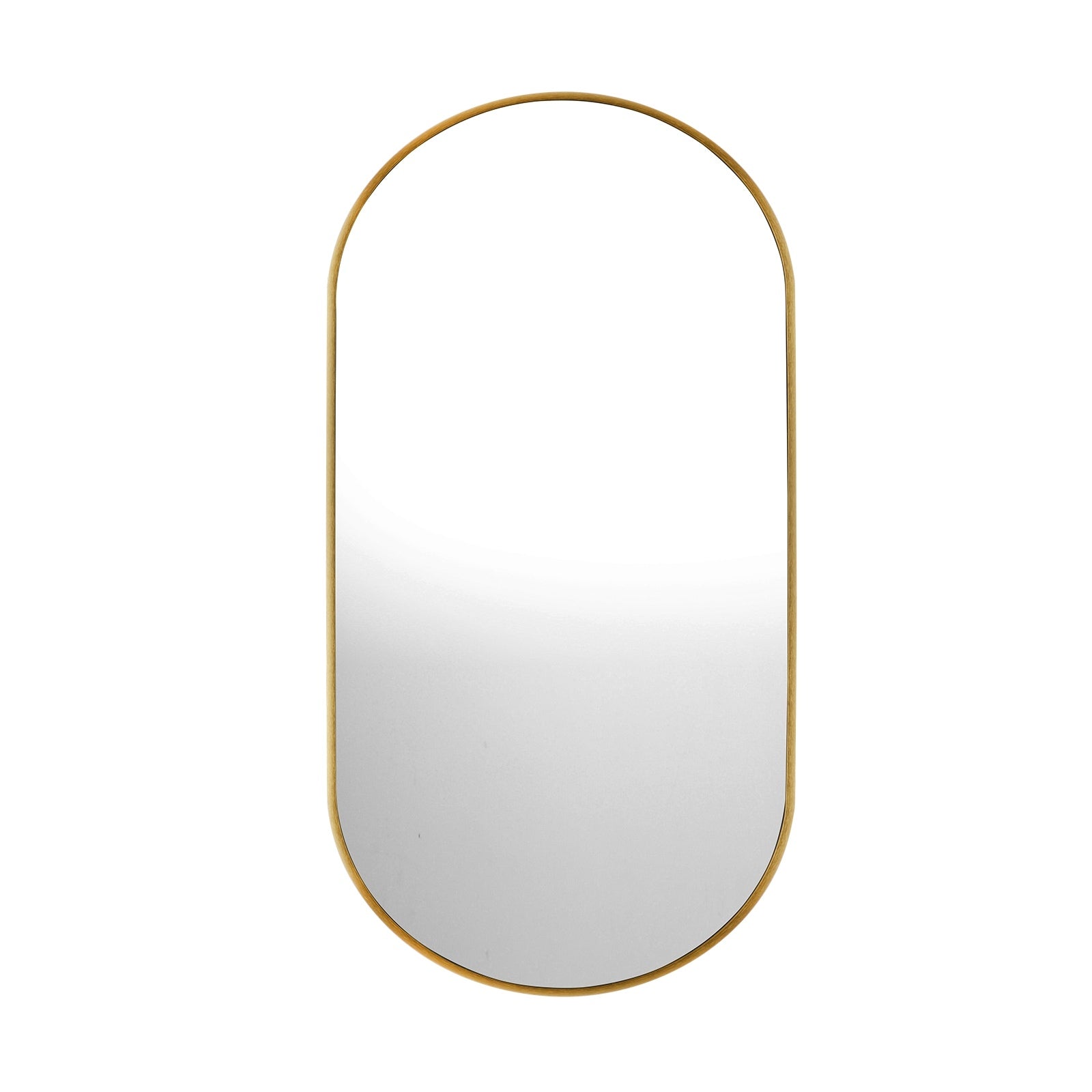 Oikiture Wall Mirrors Oval Makeup Mirror Bathroom Home Decor Gold 76x31cm - Sunyee