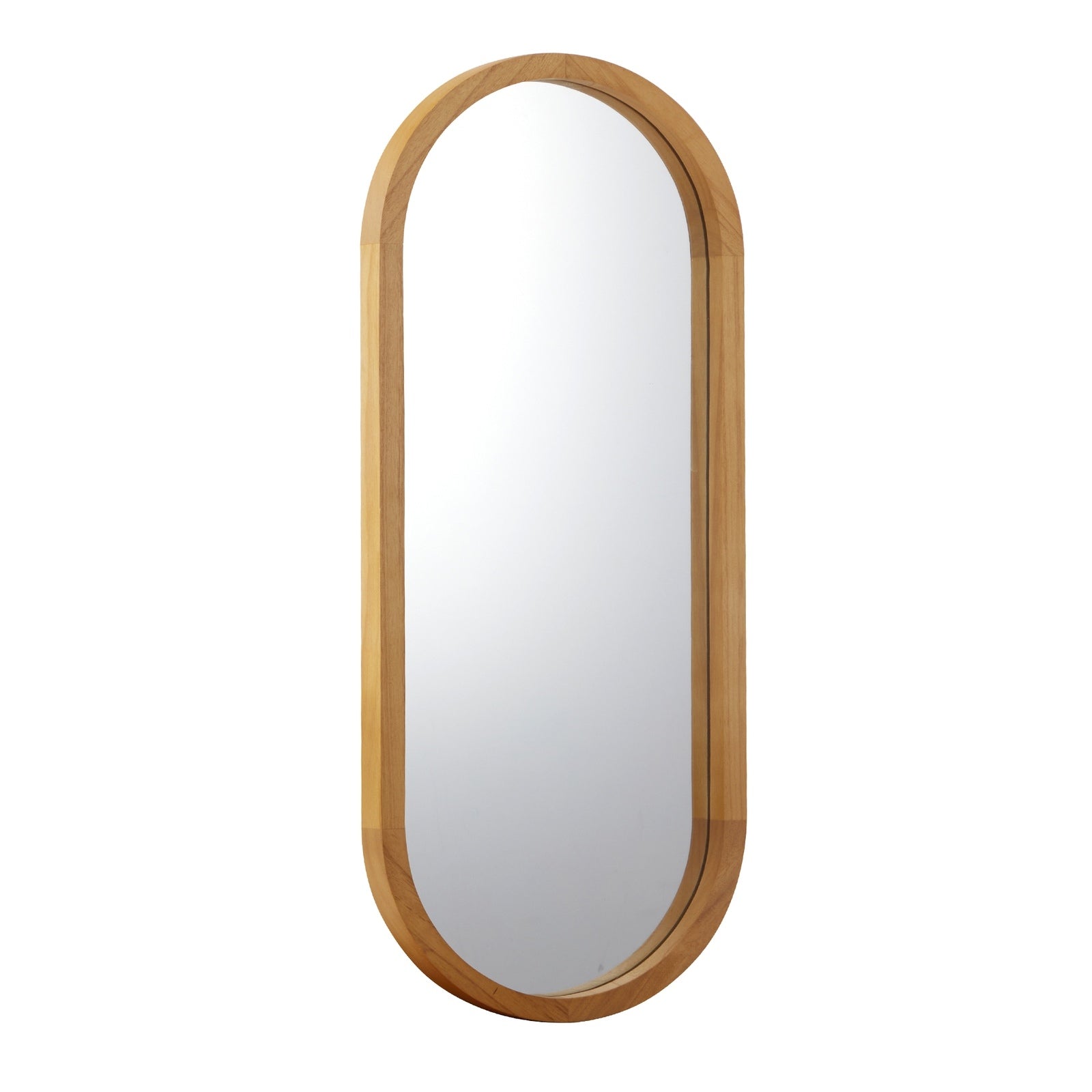 Oikiture Wall Mirrors Oval Makeup Mirror Home Decor Wooden 76x31cm - Sunyee