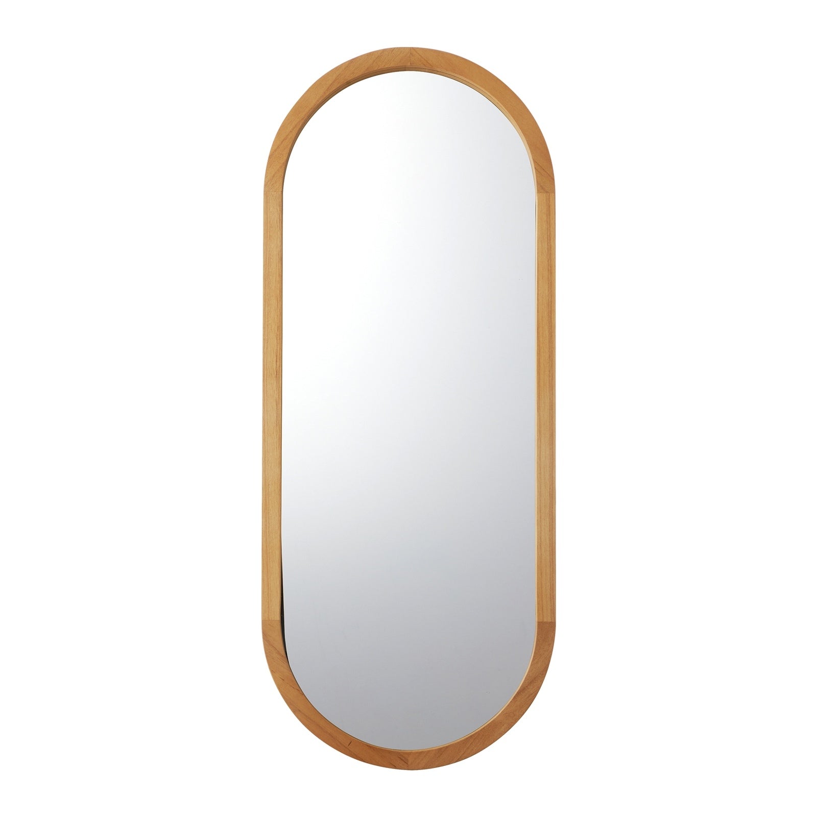 Oikiture Wall Mirrors Oval Makeup Mirror Home Decor Wooden 76x31cm - Sunyee
