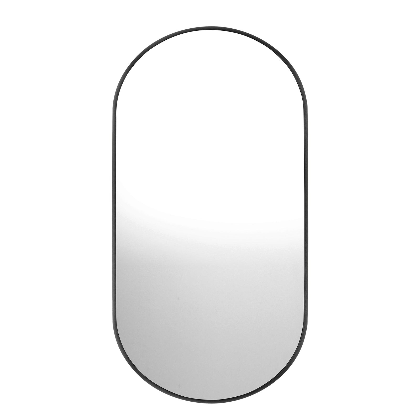 Oikiture Wall Mirrors Oval Home Decor Mirror Black 84x50cm Set of 2 - Sunyee