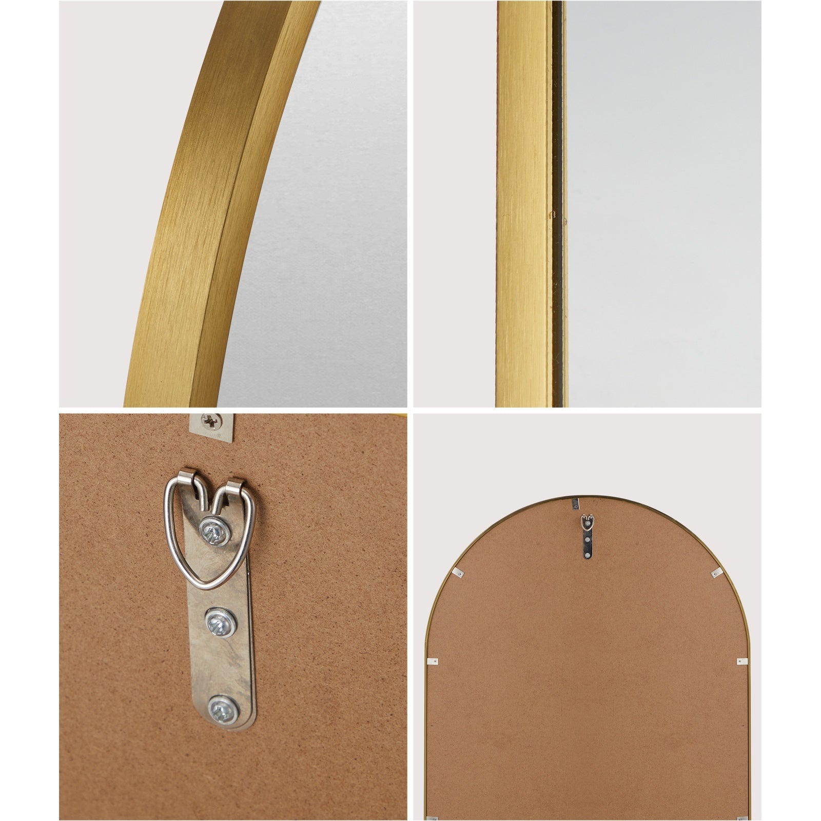 Oikiture Wall Mirrors Oval Makeup Mirror Bathroom Home Decor Gold 84x50cm - Sunyee