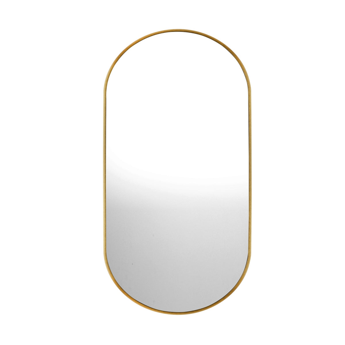 Oikiture Oval Wall Mirrors Bathroom Makeup Mirror Home Decor Black/Gold/Wooden