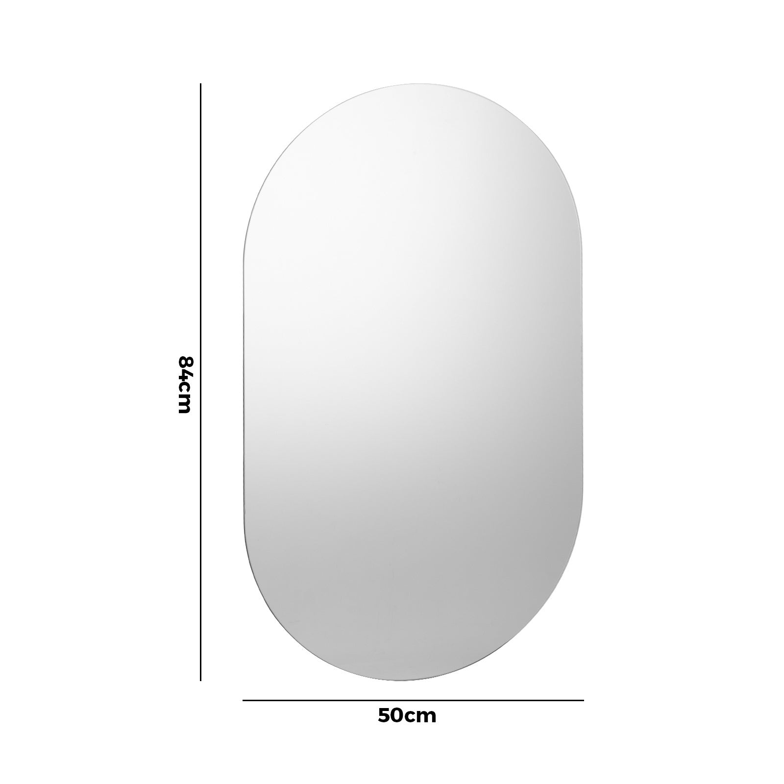 Oikiture Wall Mirrors Oval Frameless Mirror 84x50cm Set of 2 - Sunyee