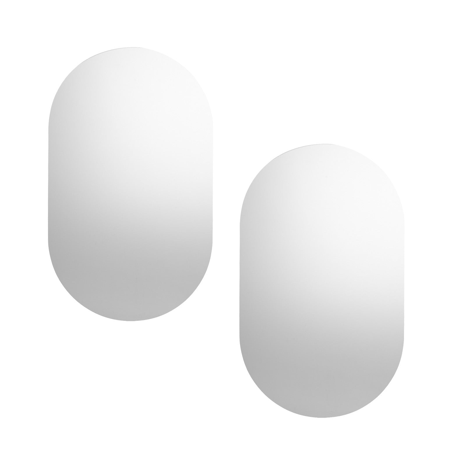 Oikiture Wall Mirrors Oval Frameless Mirror 84x50cm Set of 2 - Sunyee