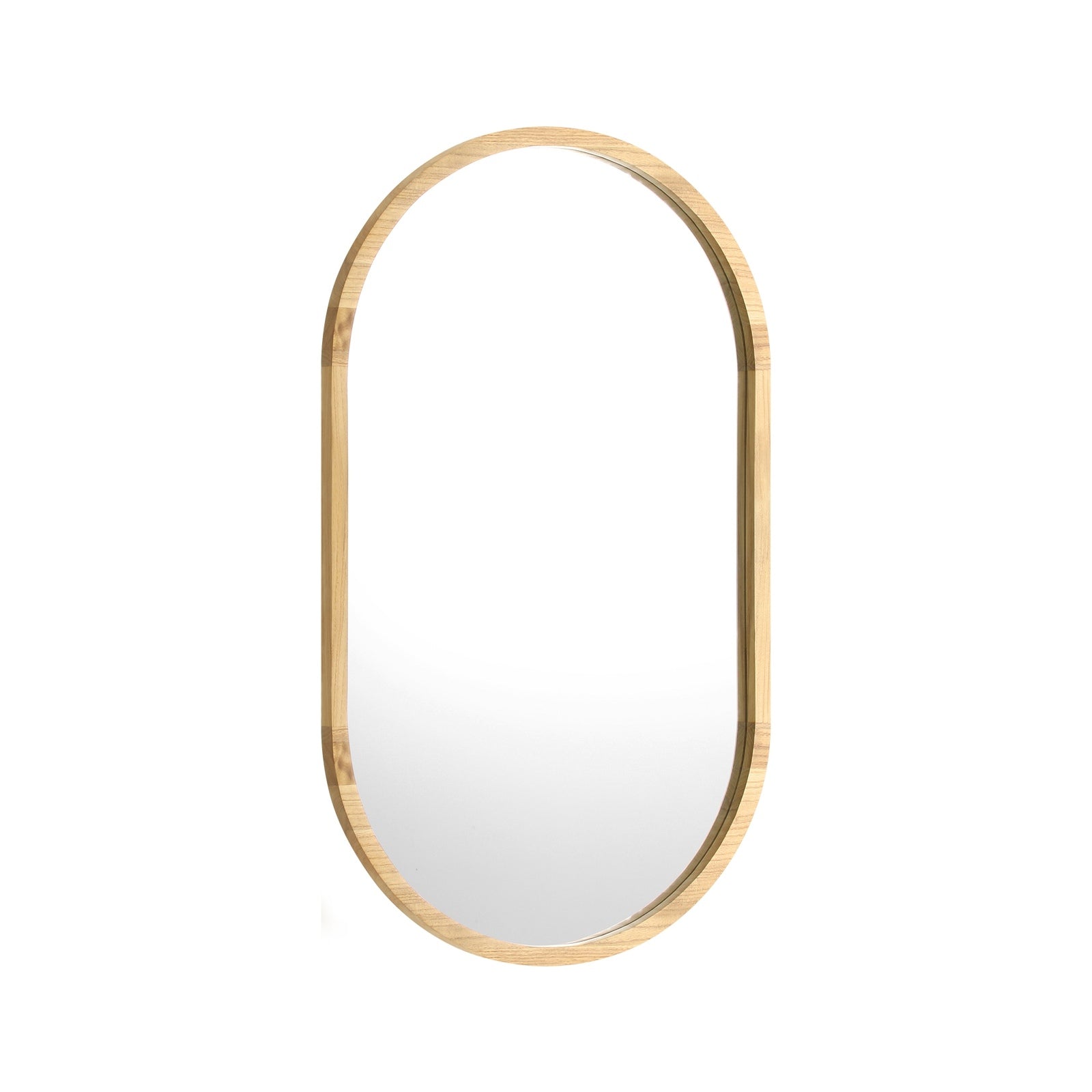 Oikiture Wooden Wall Mirrors Oval Makeup Mirror Home Decor 84x50cm - Sunyee