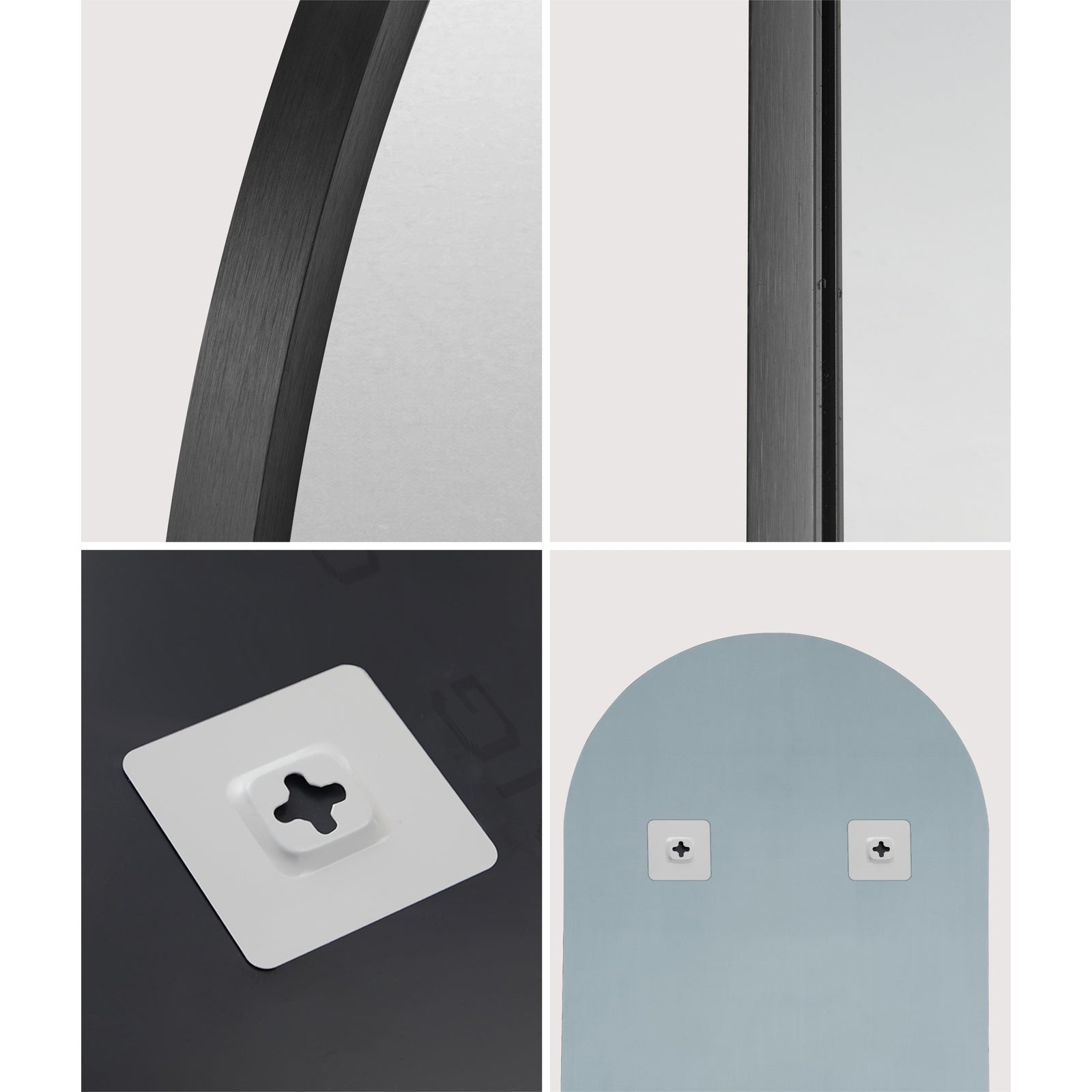 Oikiture Oval Wall Mirrors Bathroom Makeup Mirror Home Decor Black/Gold/Wooden - Sunyee