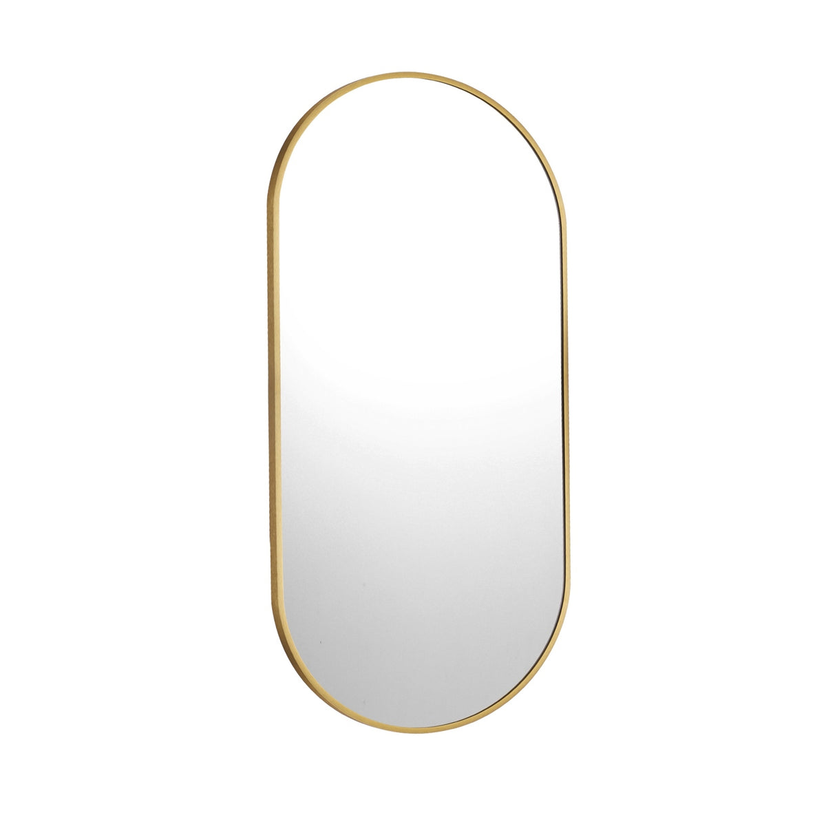 Oikiture Oval Wall Mirrors Bathroom Makeup Mirror Home Decor Black/Gold/Wooden