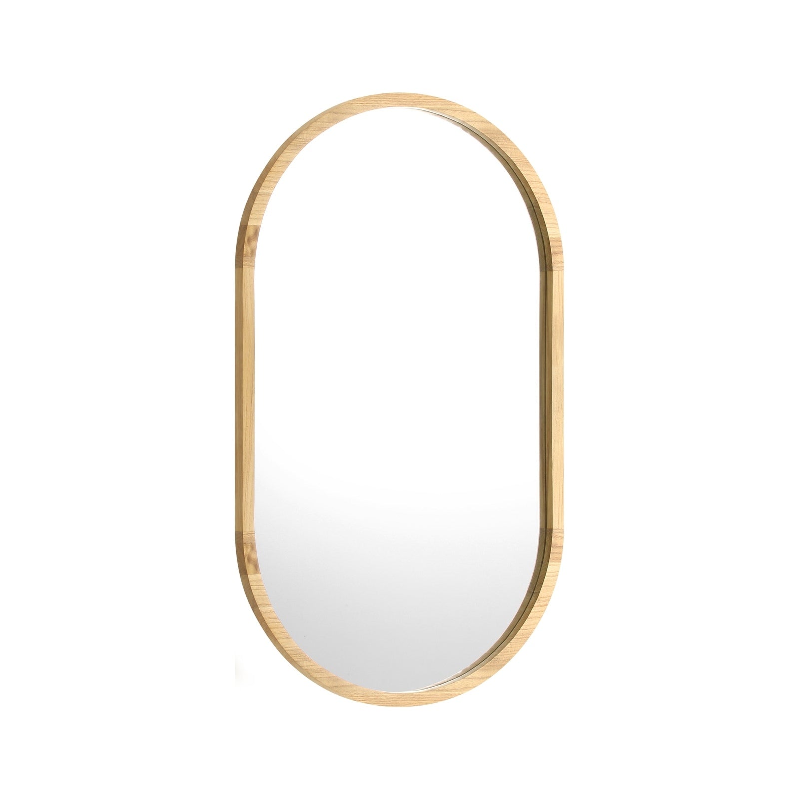 Oikiture Oval Wall Mirrors Bathroom Makeup Mirror Home Decor Black/Gold/Wooden - Sunyee