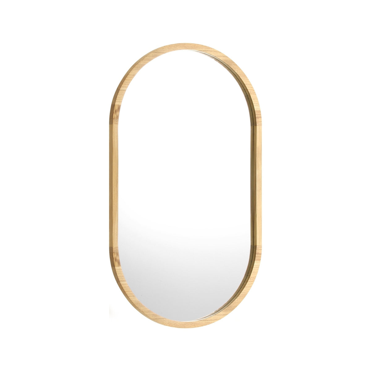 Oikiture Oval Wall Mirrors Bathroom Makeup Mirror Home Decor Black/Gold/Wooden