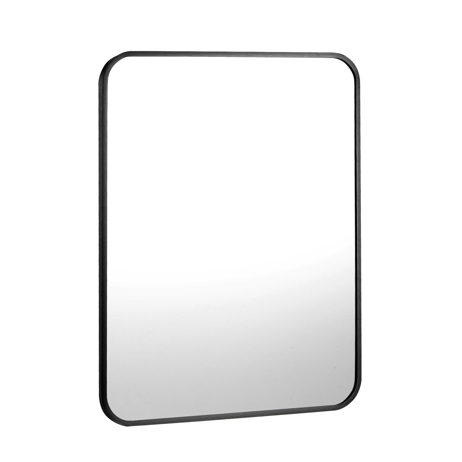 Oikiture Wall Mirrors Rectangle Makeup Mirror Metal Frame 65x50cm Black - Sunyee