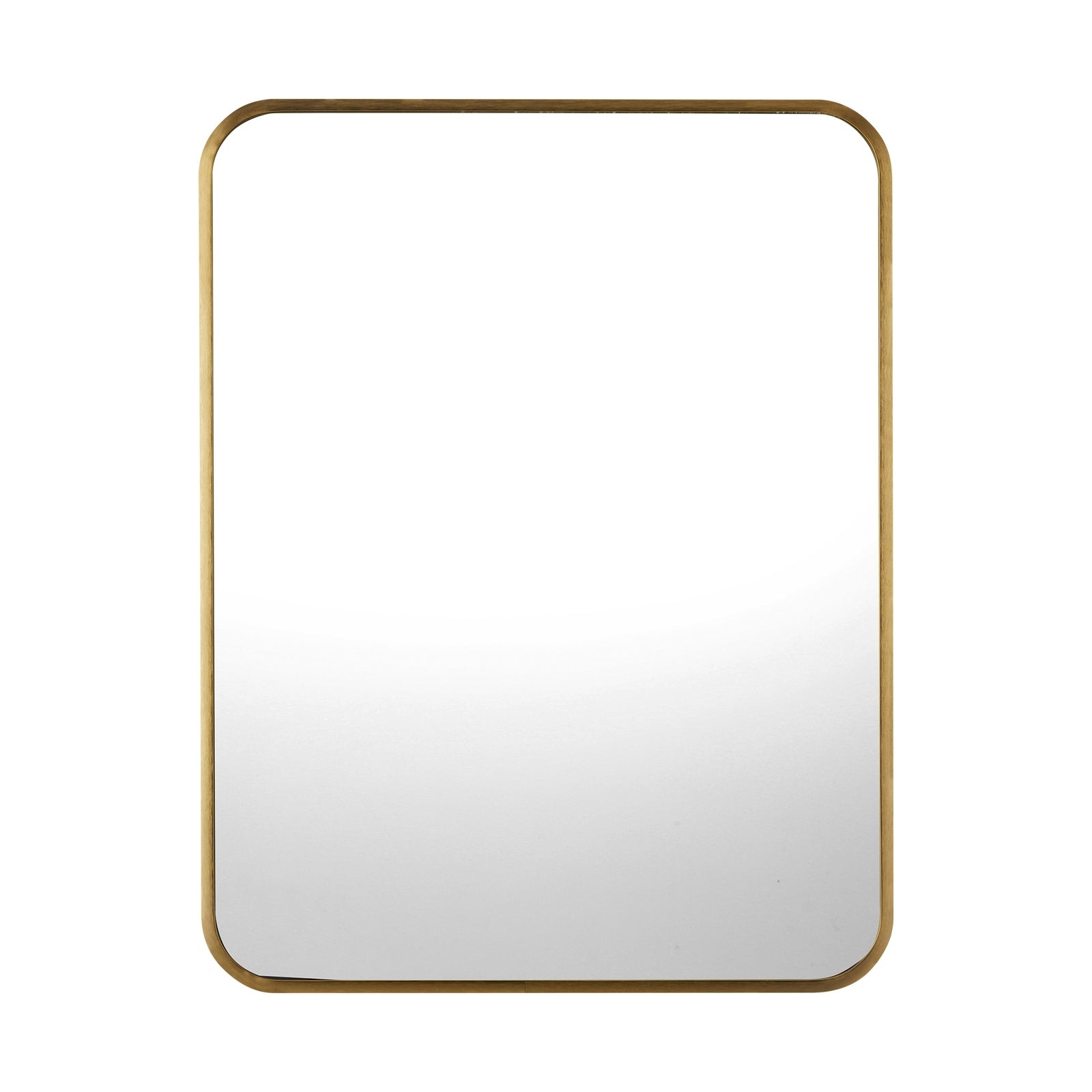 Oikiture Wall Mirrors Rectangle Makeup Mirror Metal Frame 65x50cm Gold - Sunyee