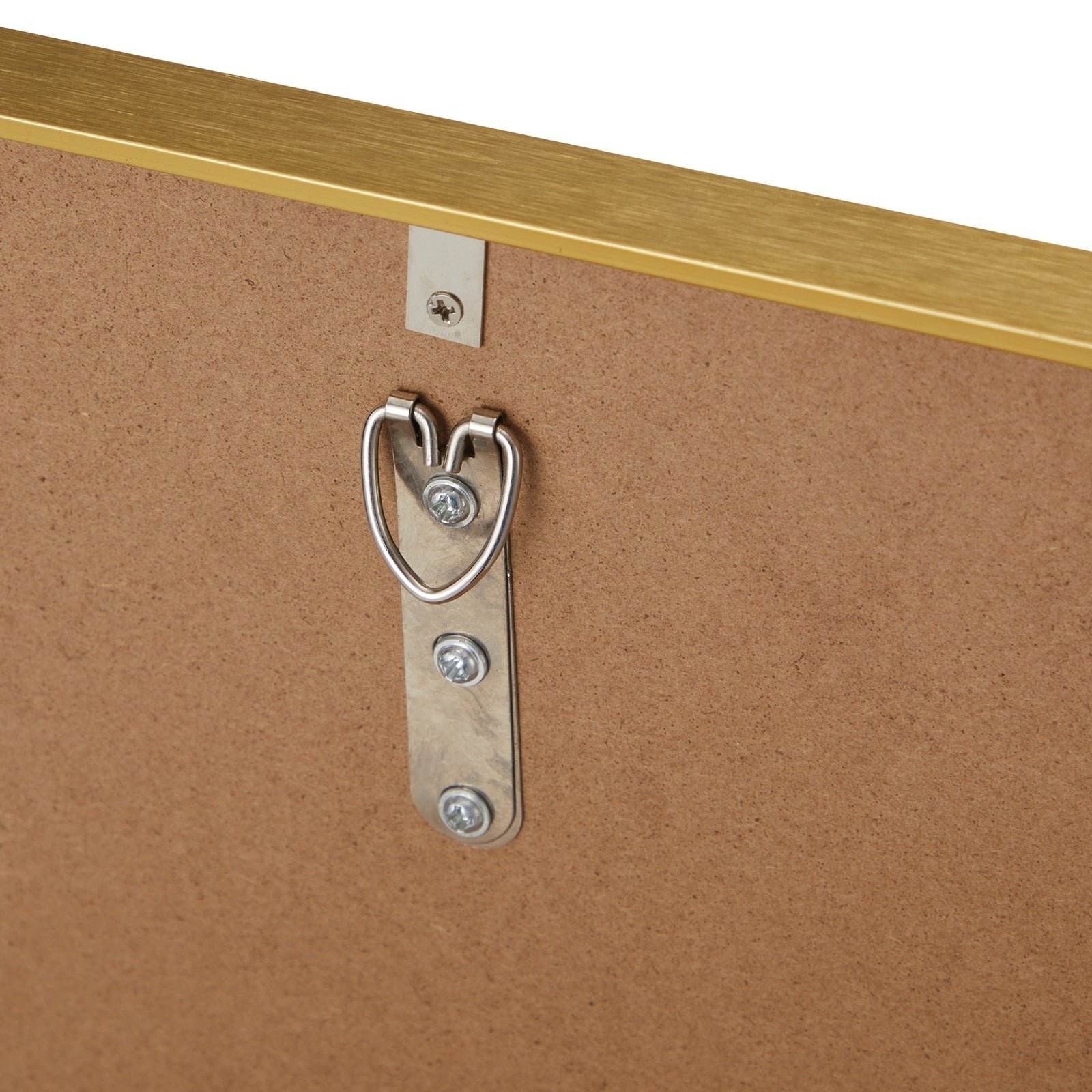 Oikiture Wall Mirrors Rectangle Makeup Mirror Metal Frame 65x50cm Gold - Sunyee