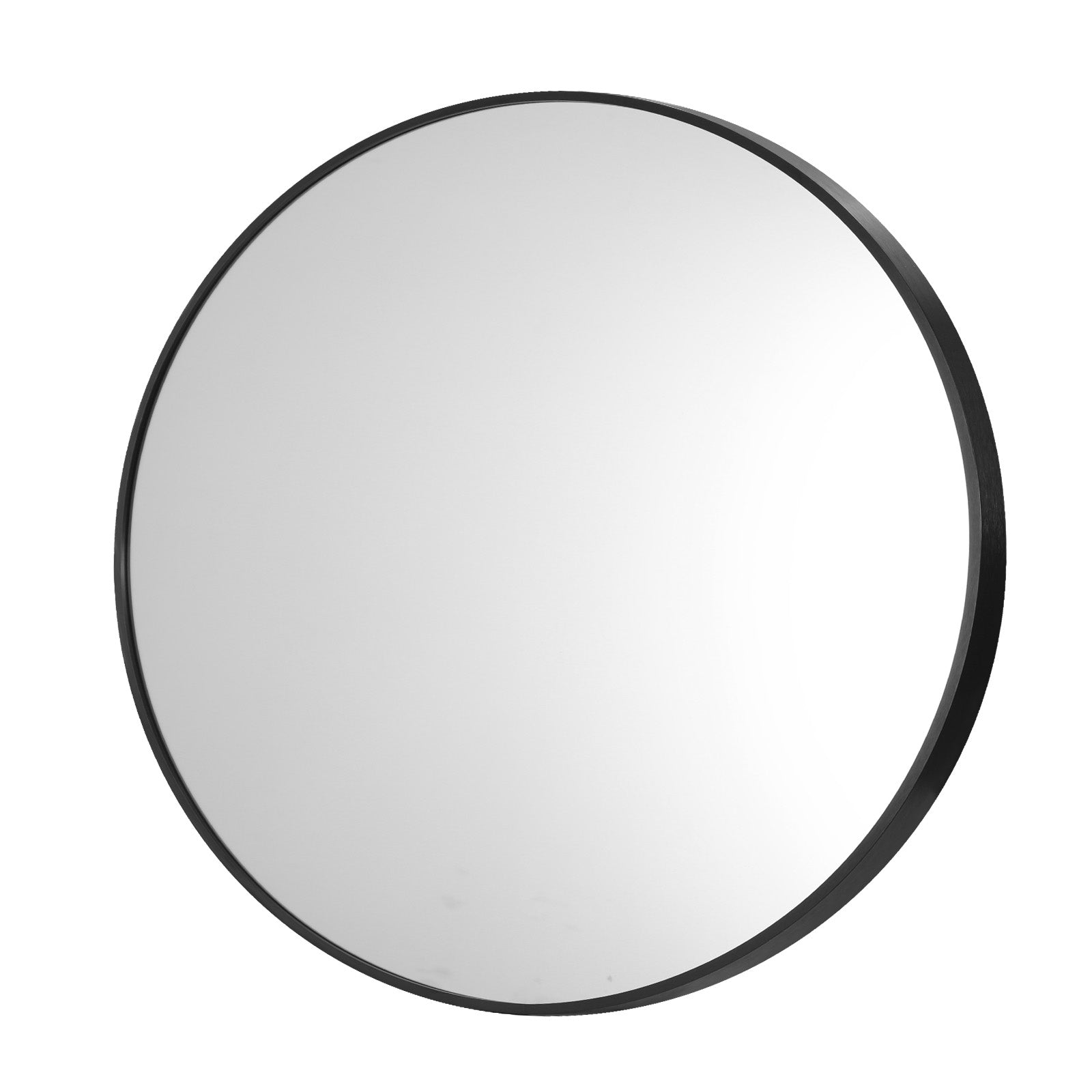 Oikiture 60cm Wall Mirrors Round Makeup Mirror Home Decro Black Living Room - Sunyee