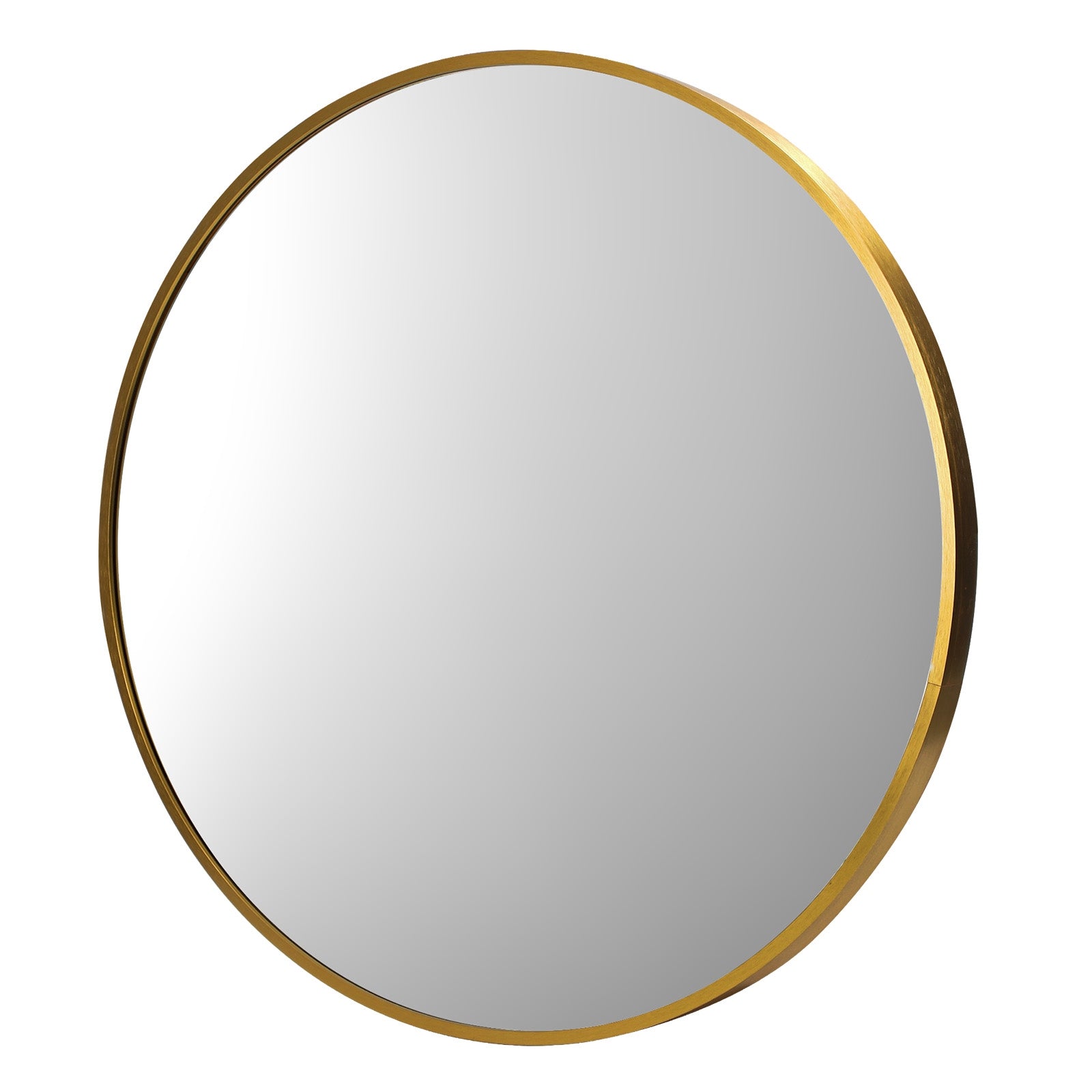 Oikiture 60cm Wall Mirrors Round Makeup Mirror Home Decro Gold Living Room - Sunyee