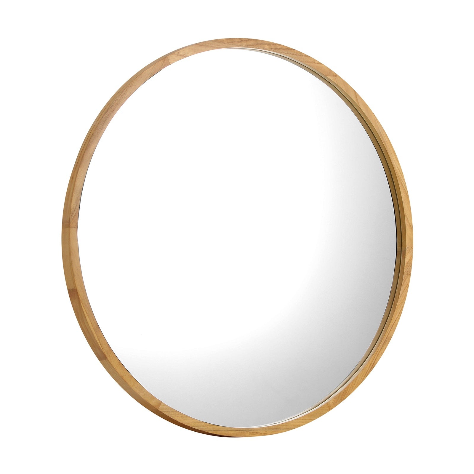 Oikiture Wall Mirrors Round Home Decor 90cm Wooden Set of 2 - Sunyee