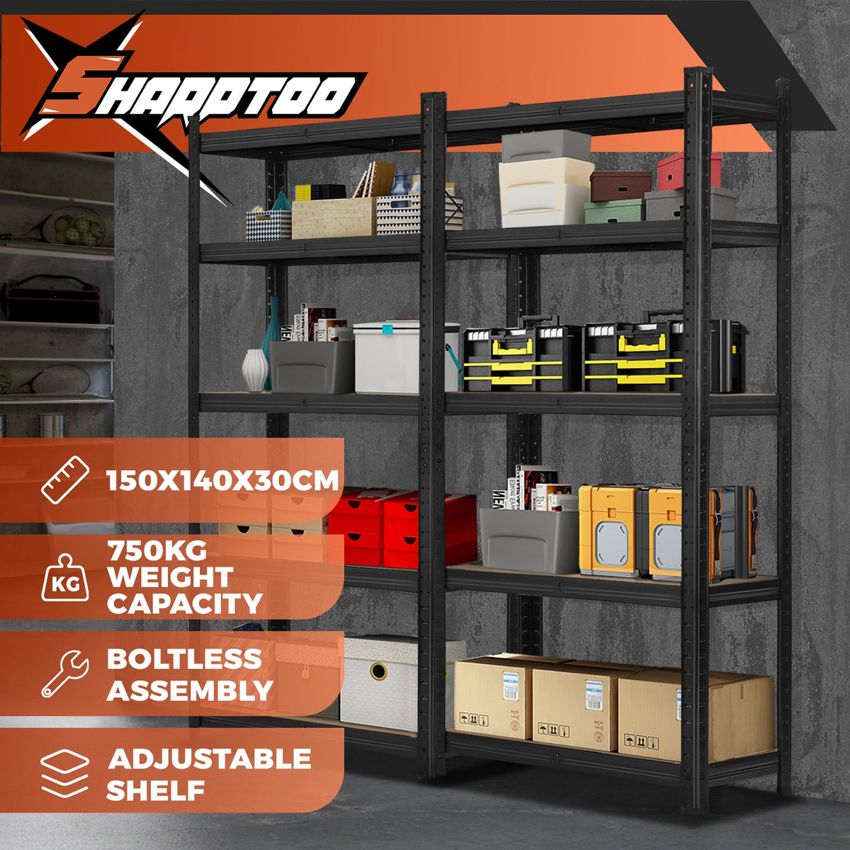 Sharptoo Shelving Warehouse Garage Storage Racking Industrial Shed Shelves Rack