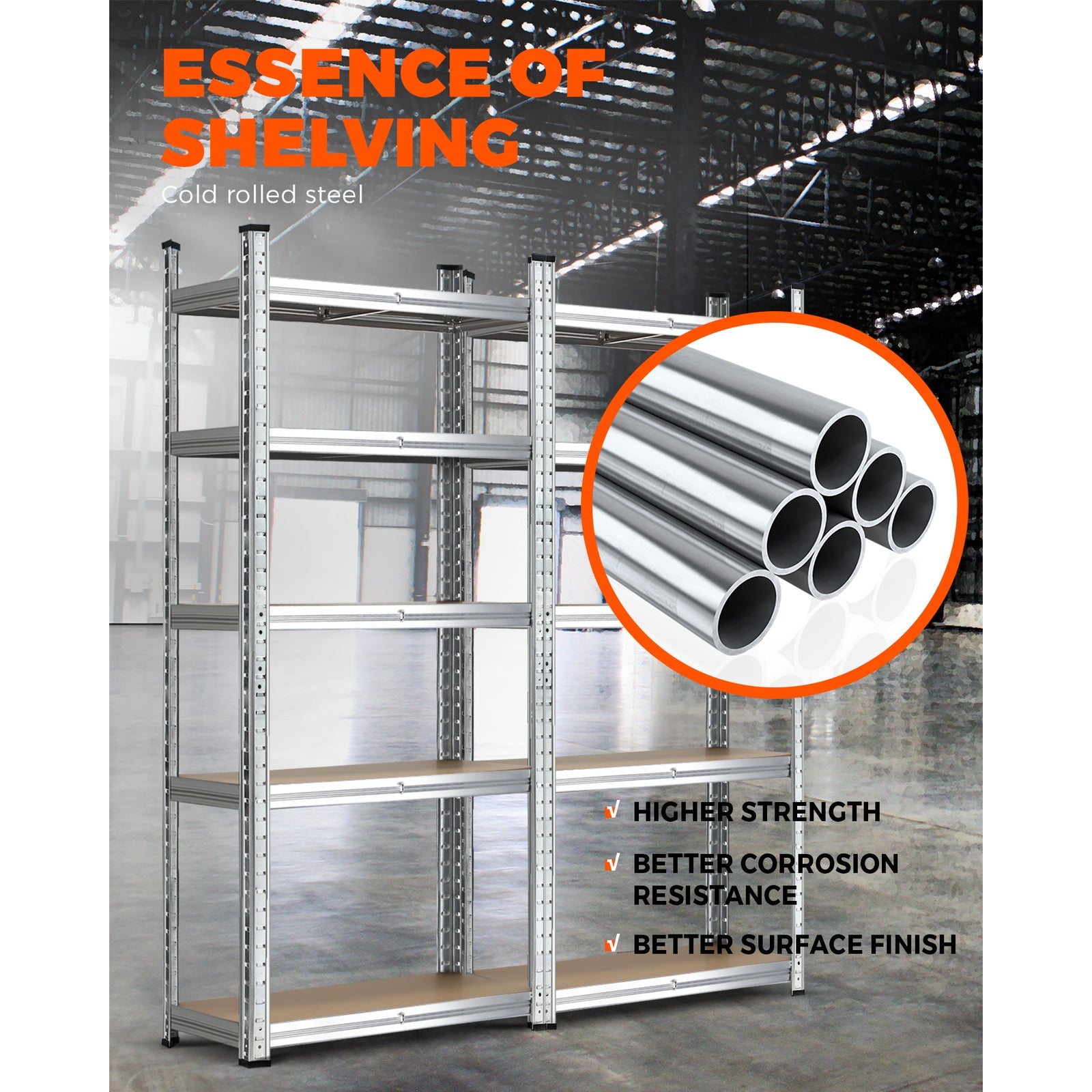 Sharptoo Warehouse Shelving Garage Shelves Storage Rack Steel Pallet Shelf1.5mx2 - Sunyee