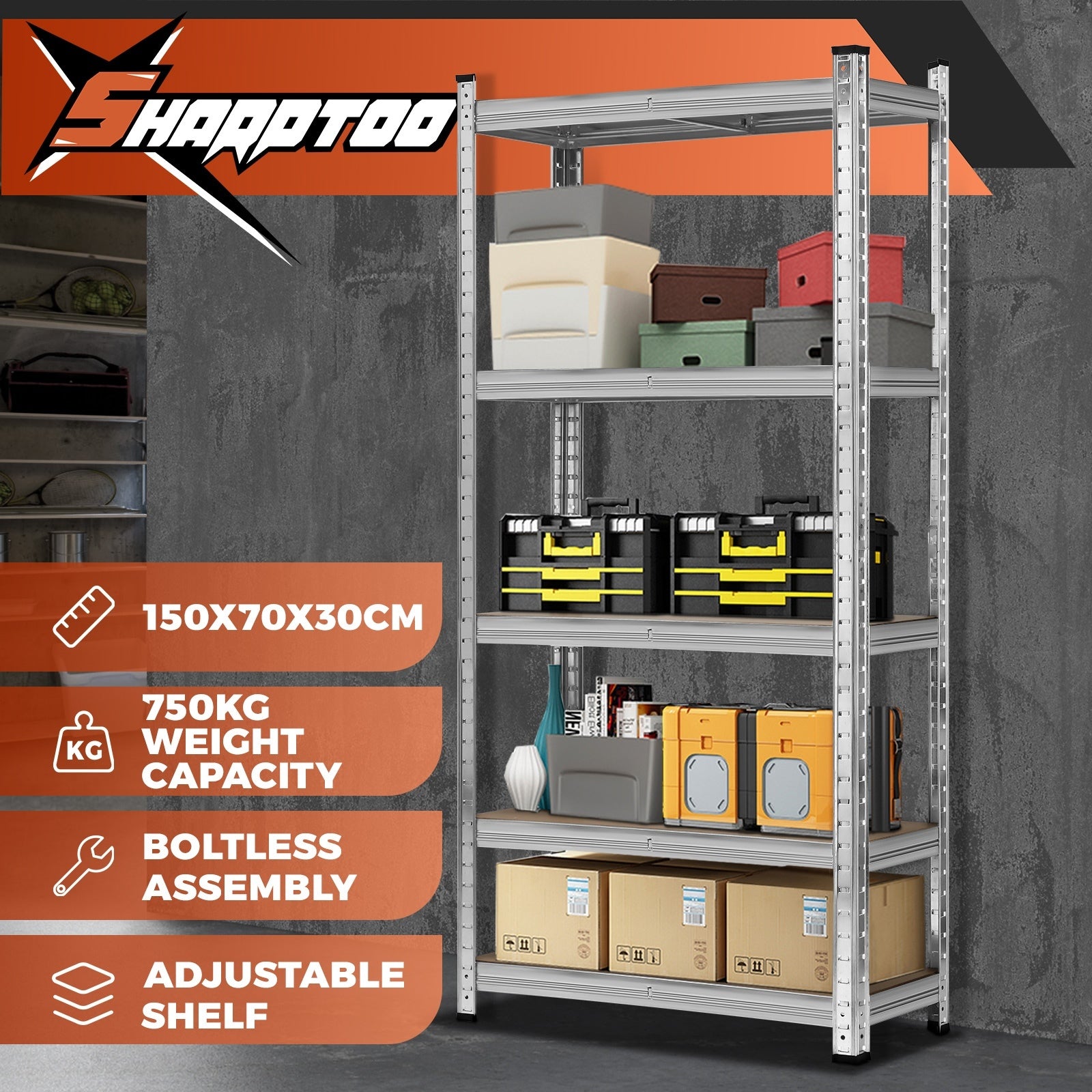 Sharptoo Shelving Garage Storage Warehouse Racking Industrial Shed Shelves Rack - Sunyee