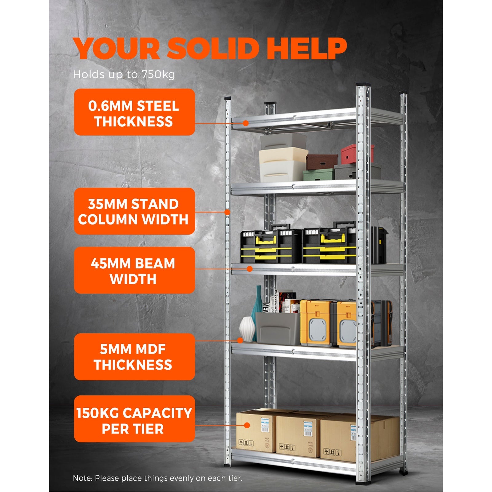 Sharptoo Warehouse Shelving Garage Shelves Storage Rack Steel Pallet Racking1.5m - Sunyee