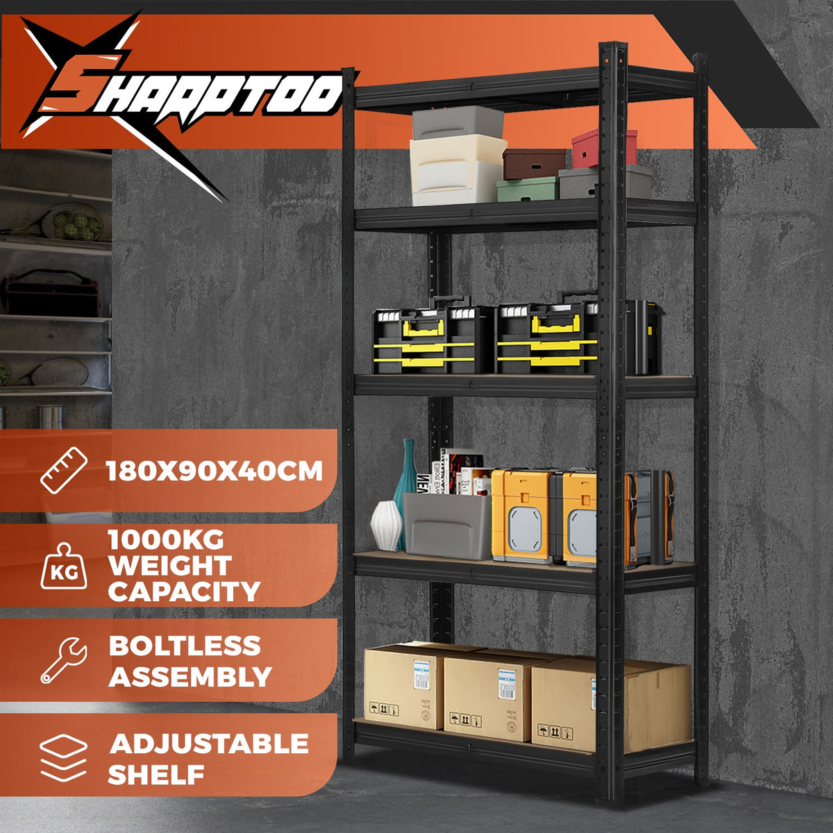 Sharptoo Shelving Warehouse Garage Storage Racking Industrial Shed Shelves Rack