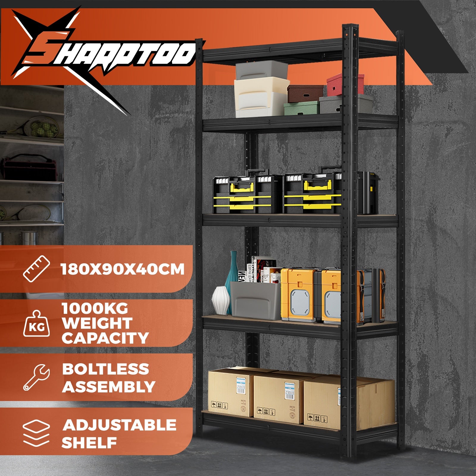 Sharptoo Shelving Garage Storage Warehouse Racking Industrial Shed Shelves Rack - Sunyee