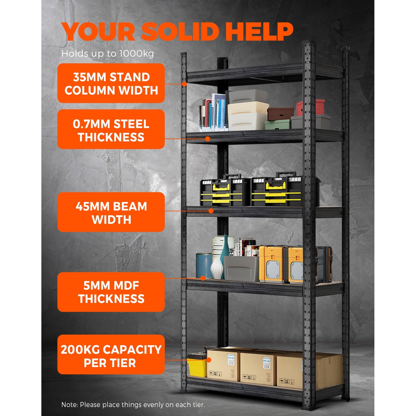 Sharptoo Warehouse Shelving Garage Shelves Storage Rack Steel Pallet Racking1.8m - Sunyee