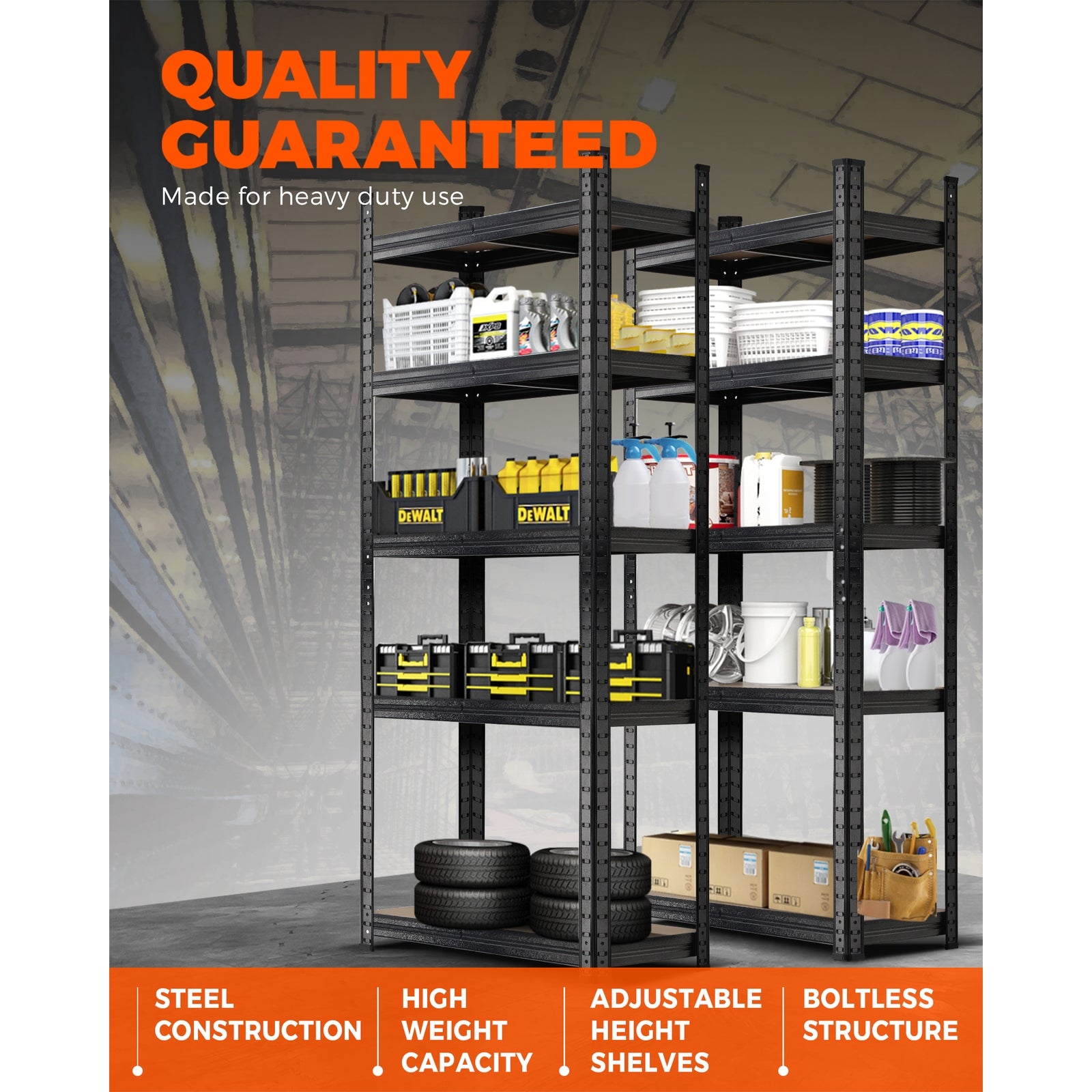 Sharptoo 2x1.8m Garage Shelving Shelves Warehouse Storage Rack Pallet Racking - Sunyee