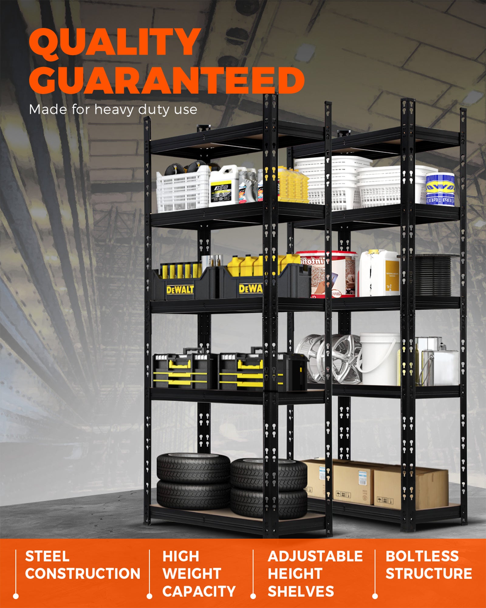 Sharptoo Shelving Garage Warehouse Storage Racking Industrial Shed Shelves Rack