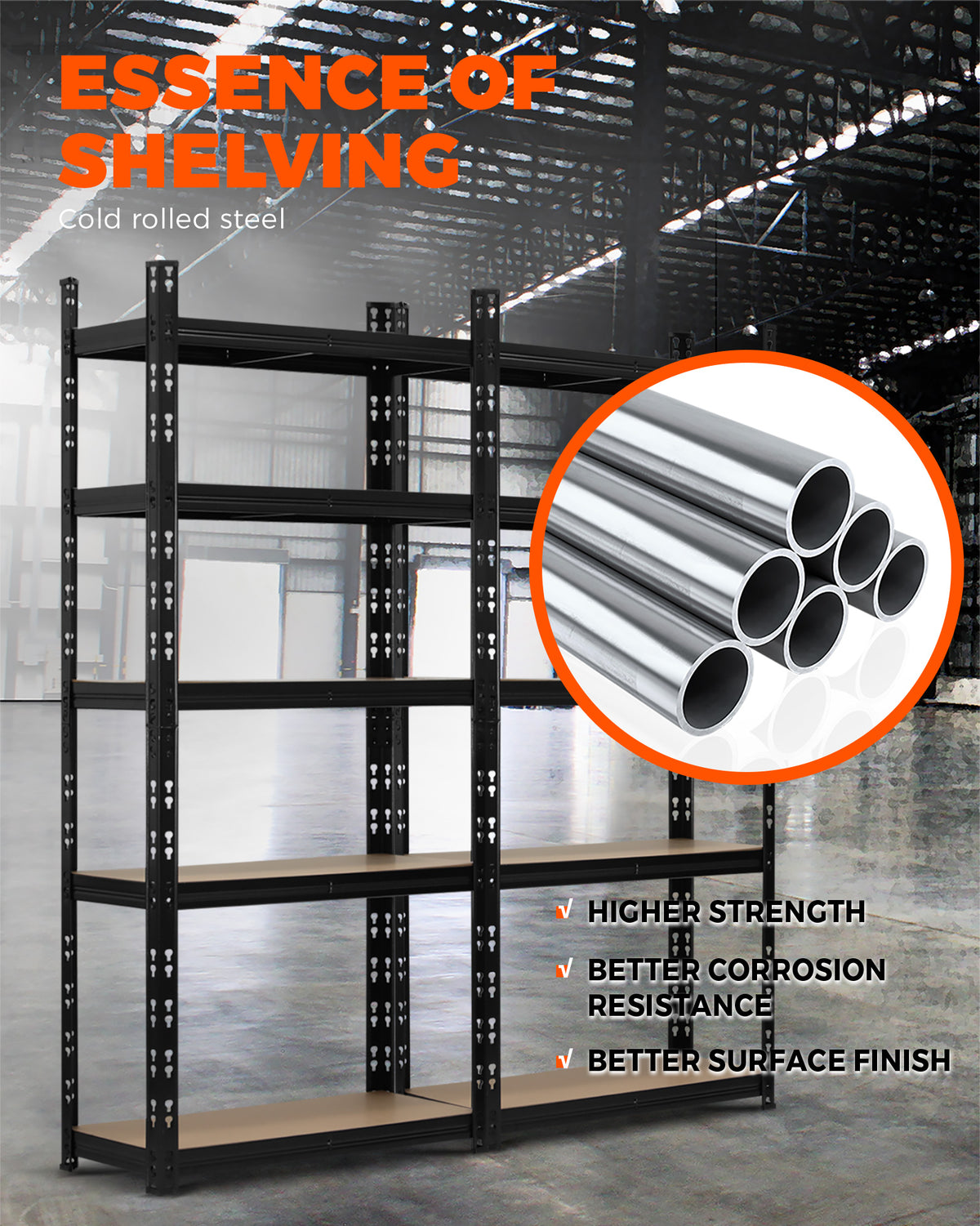 Sharptoo Shelving Garage Warehouse Storage Racking Industrial Shed Shelves Rack