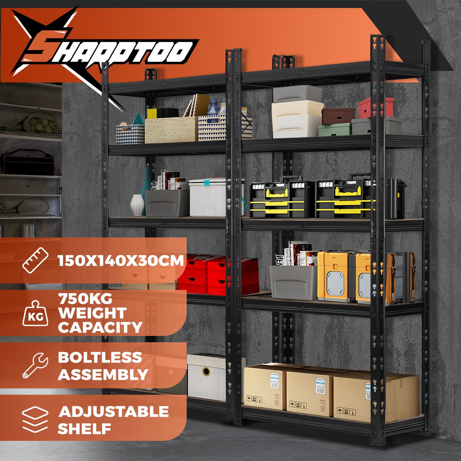 Sharptoo Shelving Warehouse Garage Storage Racking Industrial Shed Shelves Rack - Sunyee