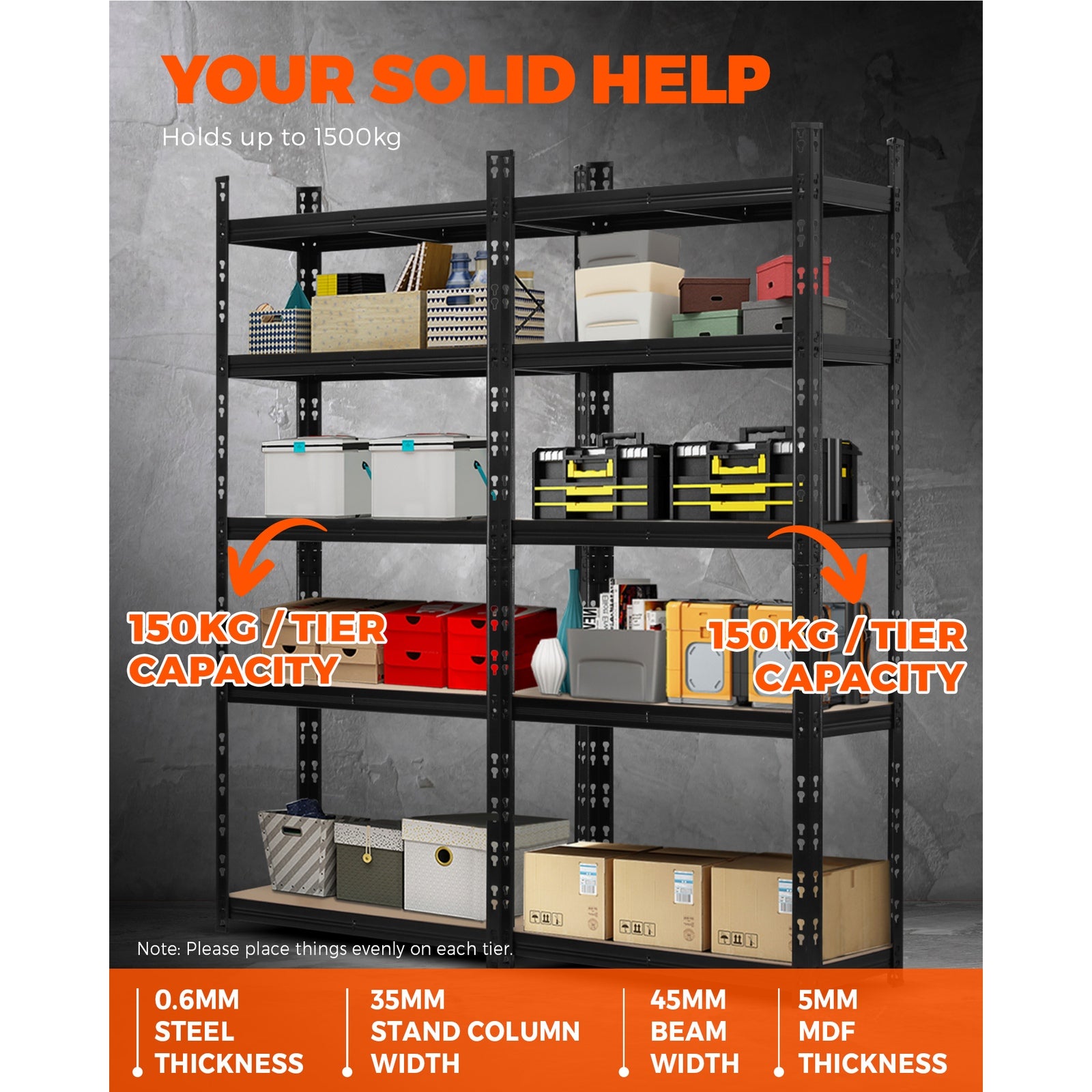 Sharptoo Warehouse Shelving Garage Shelves Storage Steel Rack Pallet Shelf1.5mx2 - Sunyee