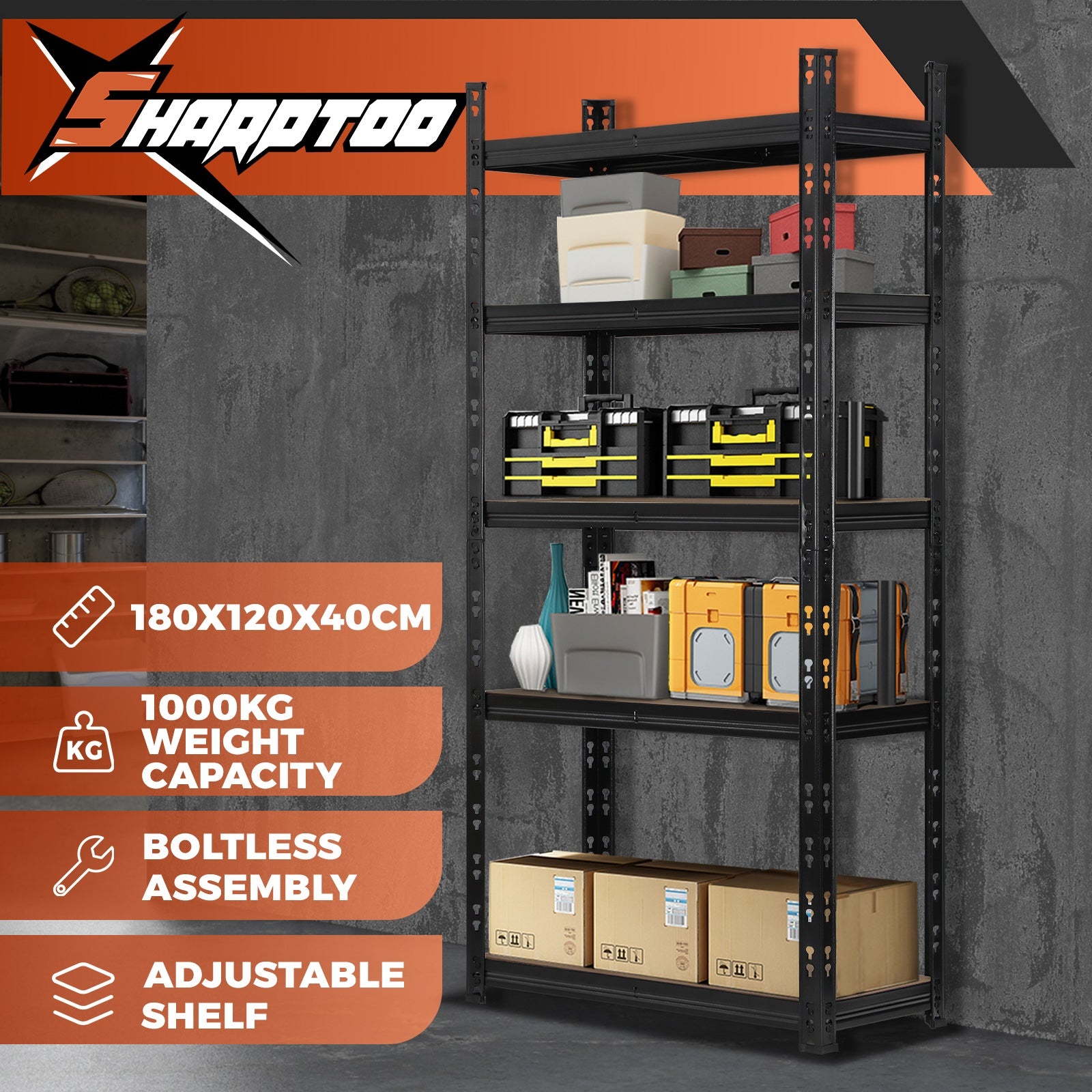 Sharptoo Shelving Garage Warehouse Storage Racking Industrial Shed Shelves Rack - Sunyee