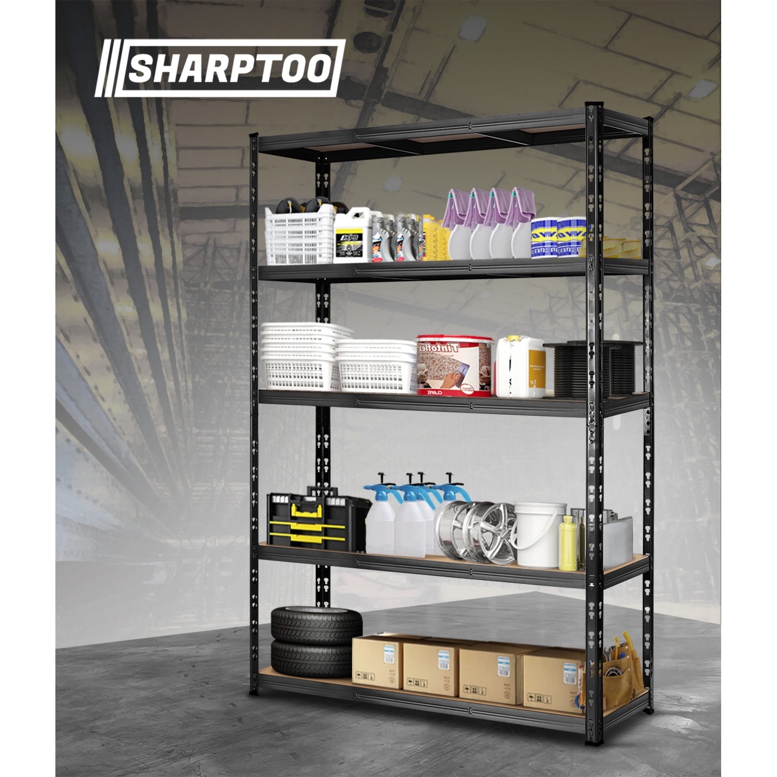 Sharptoo 2x1.8m Garage Shelving Shelves Warehouse Storage Racking Rack Pallet - Sunyee