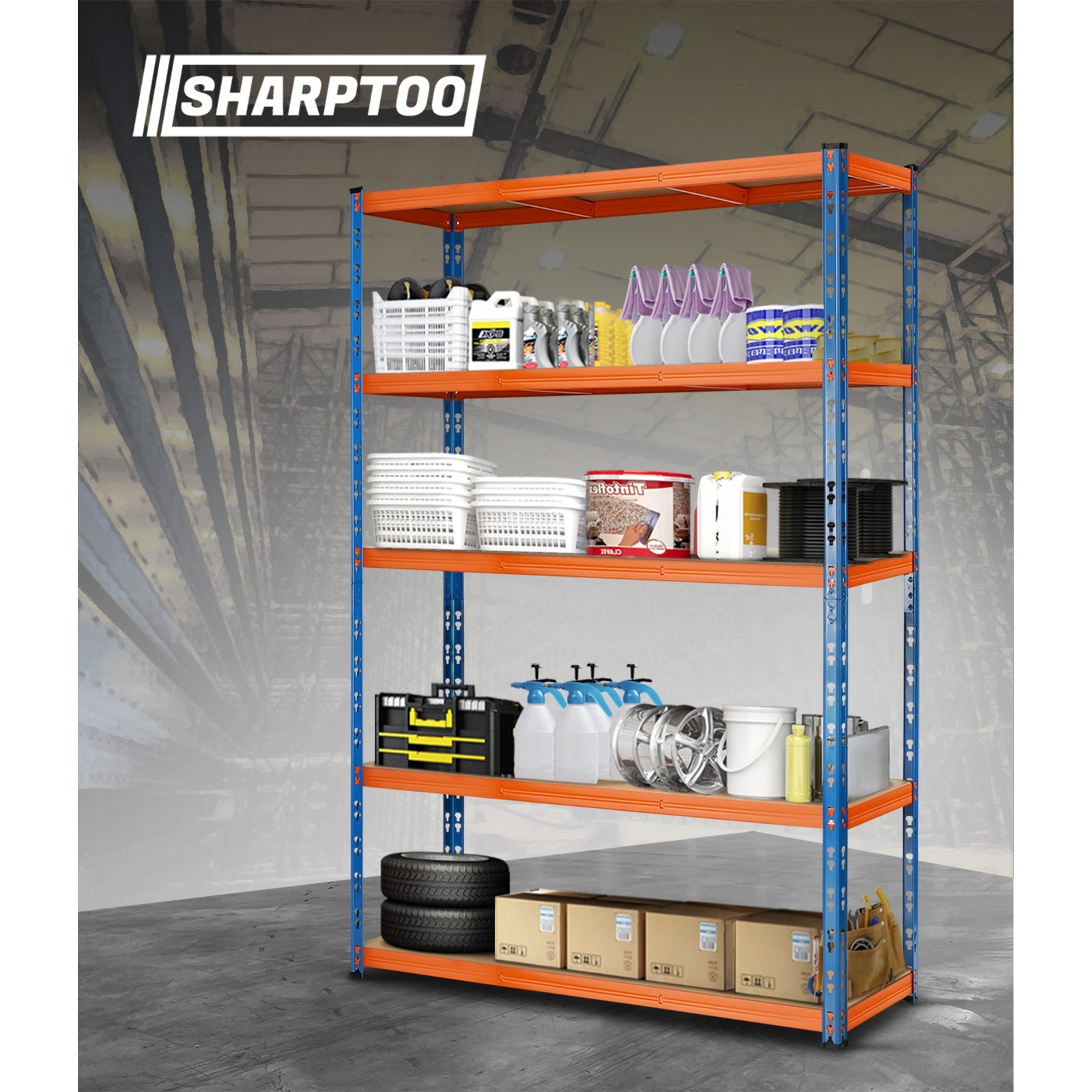 Sharptoo 2x1.8m Garage Shelving Shelves Warehouse Storage Pallet Racking Rack - Sunyee