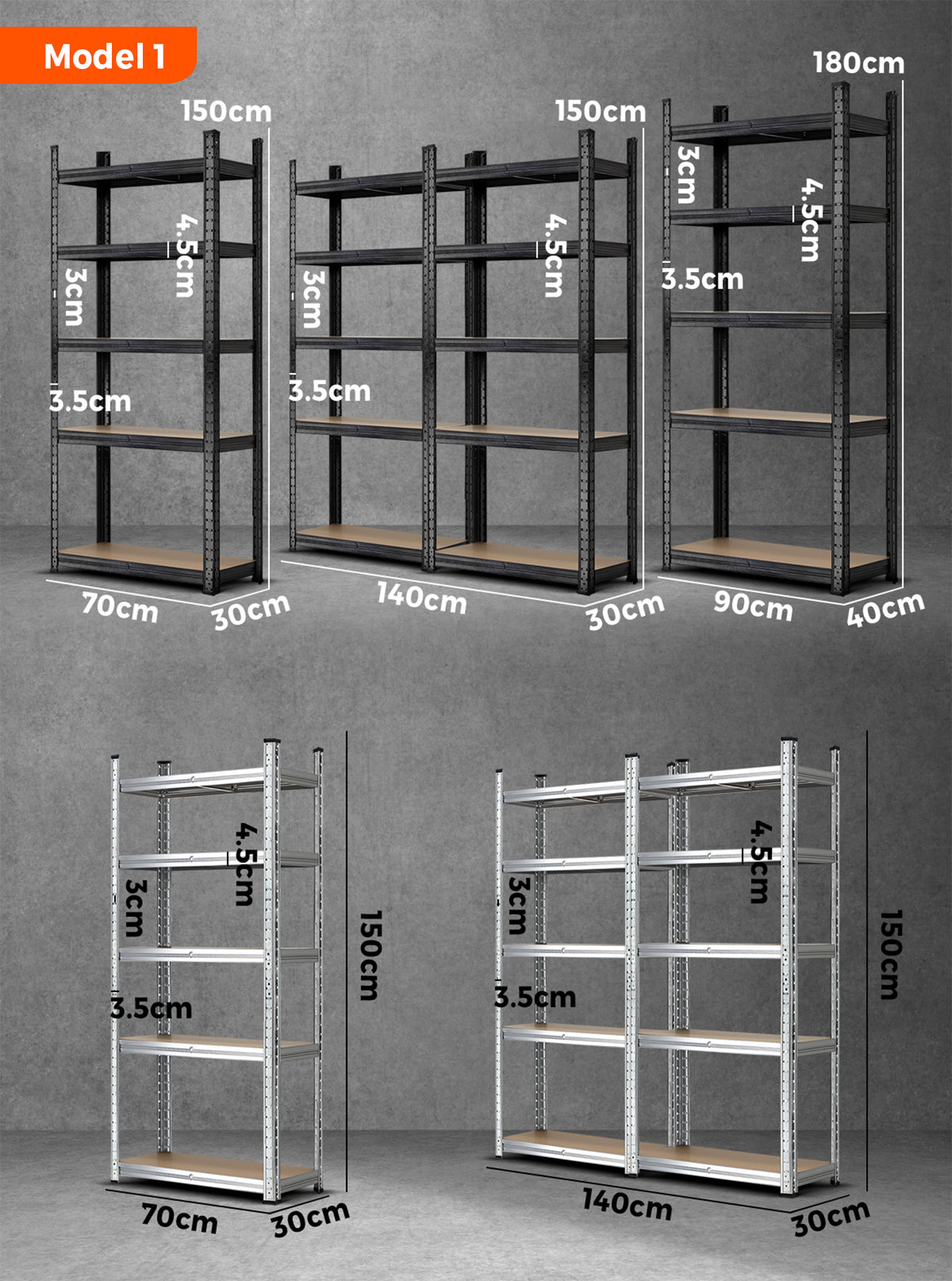 Sharptoo Shelving Warehouse Garage Storage Racking Industrial Shed Shelves Rack