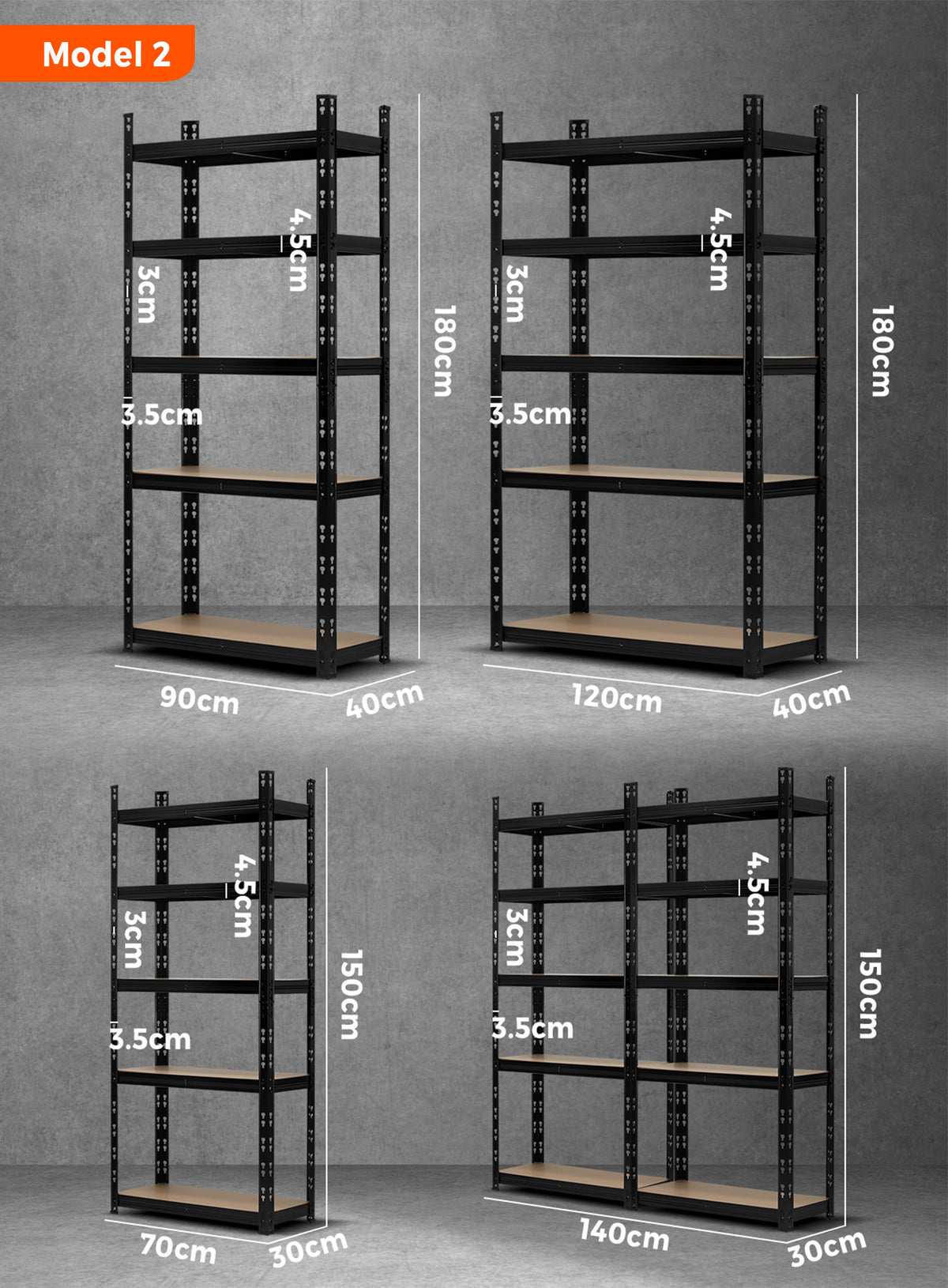 Sharptoo Shelving Warehouse Garage Storage Racking Industrial Shed Shelves Rack