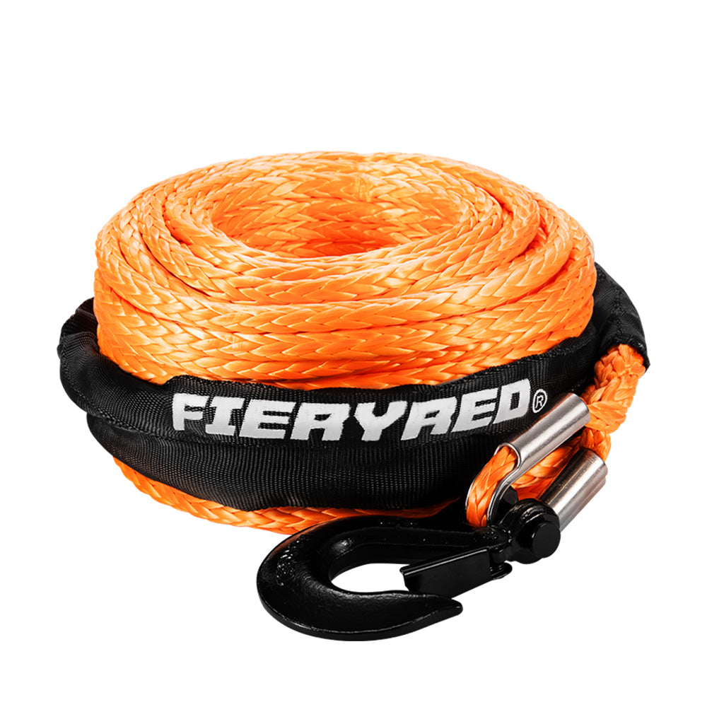 Synthetic Winch Rope 10MM x 30M Dyneema SK75 Tow Recovery Rope Orange 4WD
