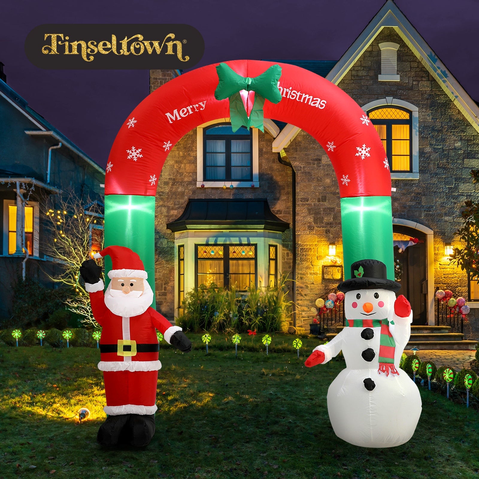 Tinseltown Christmas Inflatable Archway Xmas Outdoor Decoration LED Lights