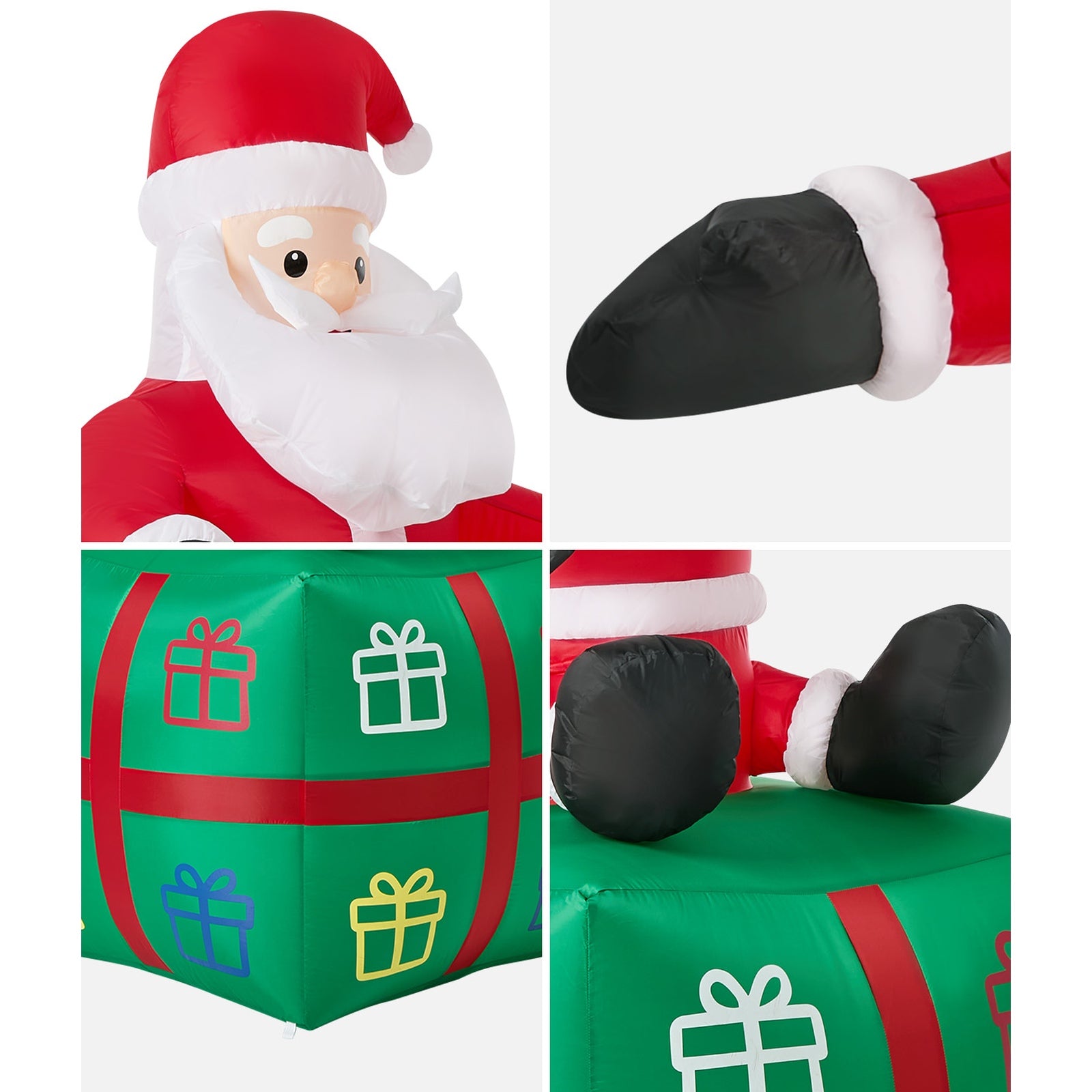 Tinseltown 1.8M Christmas Inflatable Santa Gift Box LED Light Outdoor Decor