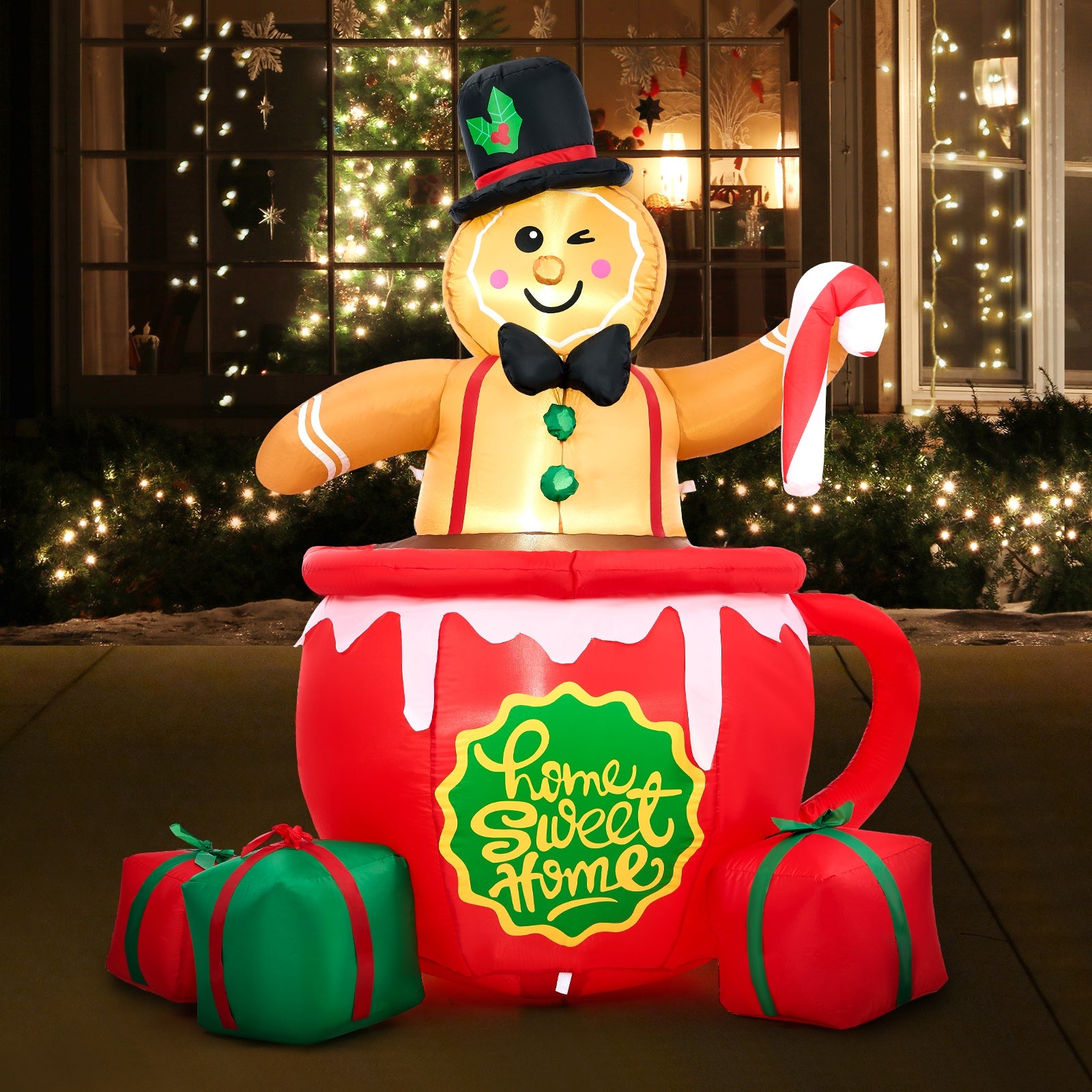 Tinseltown Christmas Inflatable Gingerbread Man LED Light Xmas Party Decor