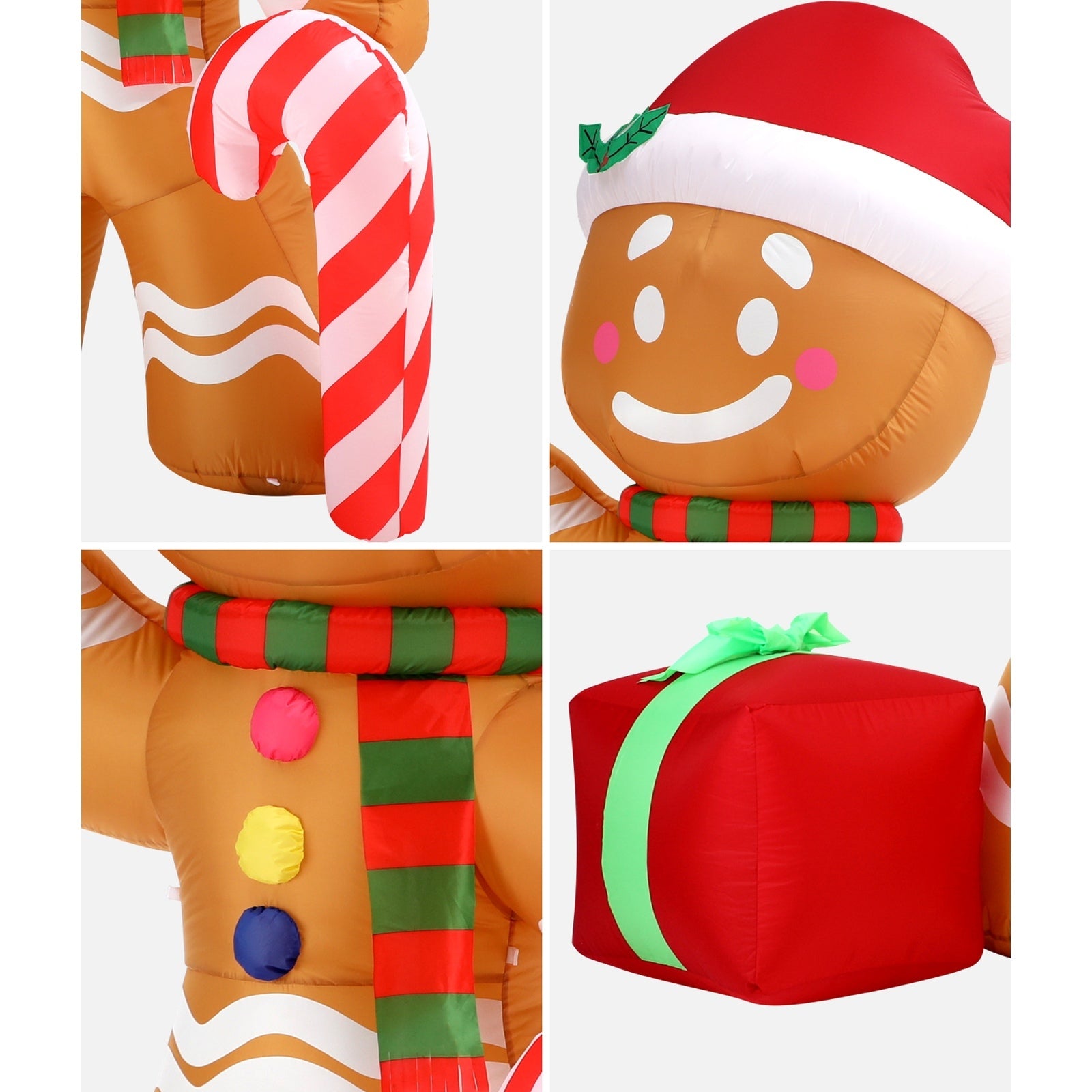 Tinseltown 2.4M Christmas Inflatable Gingerbread Man LED Lights Outdoor Decoration - Sunyee