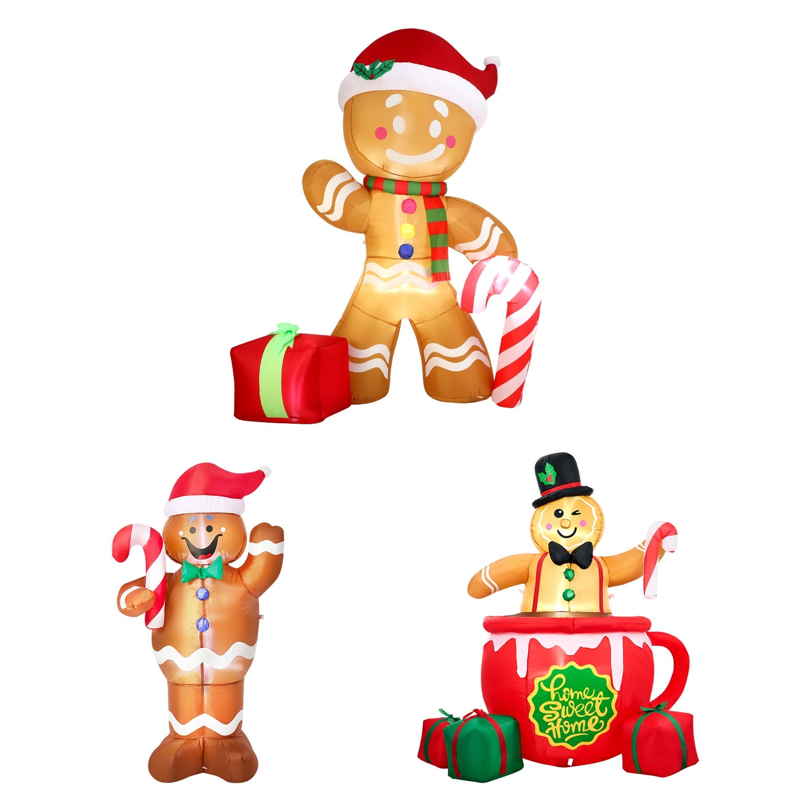 Tinseltown Christmas Inflatable Gingerbread Man LED Light Xmas Party Decor