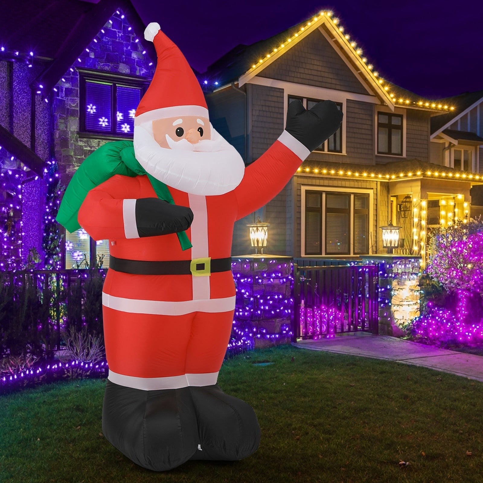 Tinseltown 2.4M Christmas Inflatable Santa Xmas Outdoor Decorations LED Lights - Sunyee