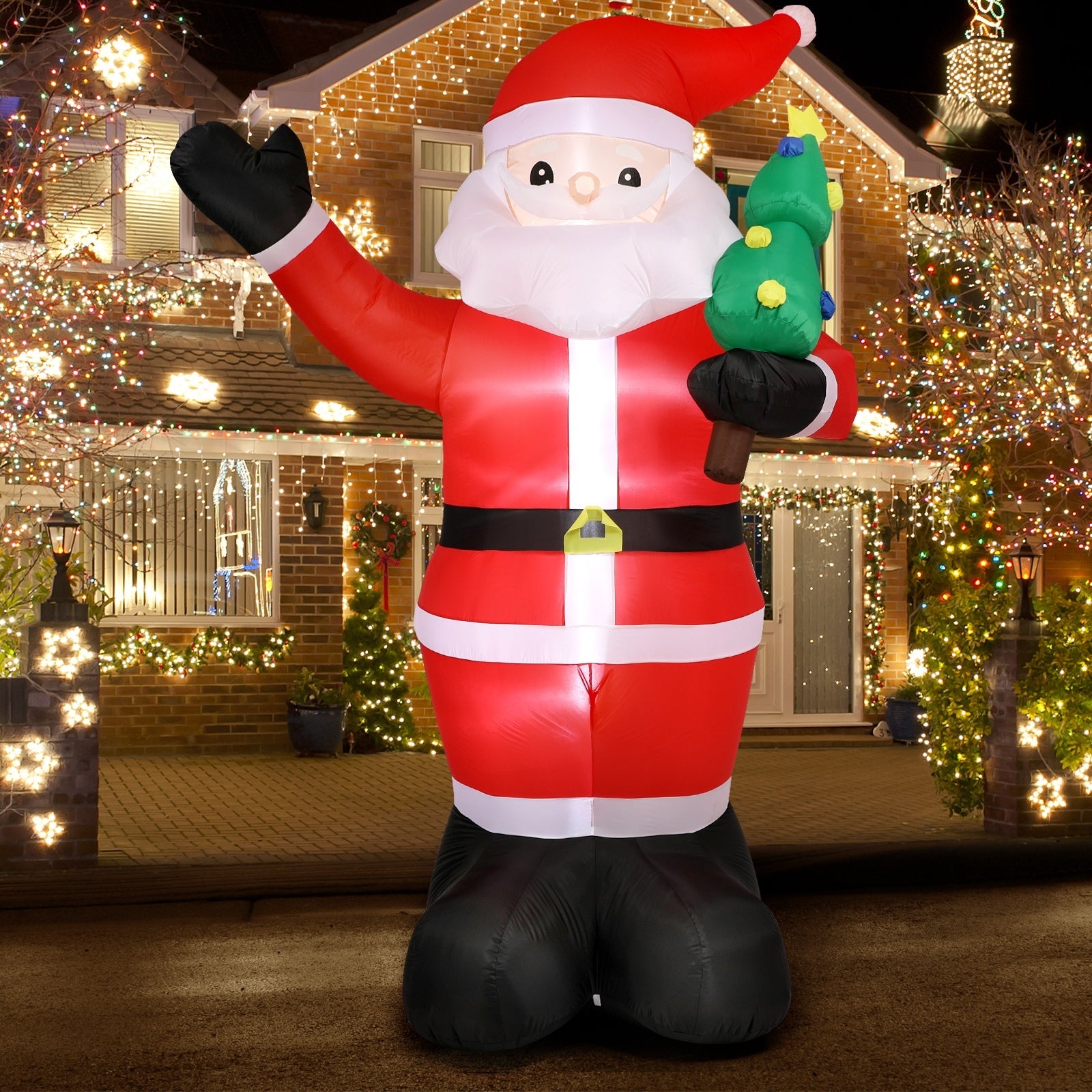 Tinseltown Christmas Inflatable Santa Xmas Outdoor Decorations LED Lights