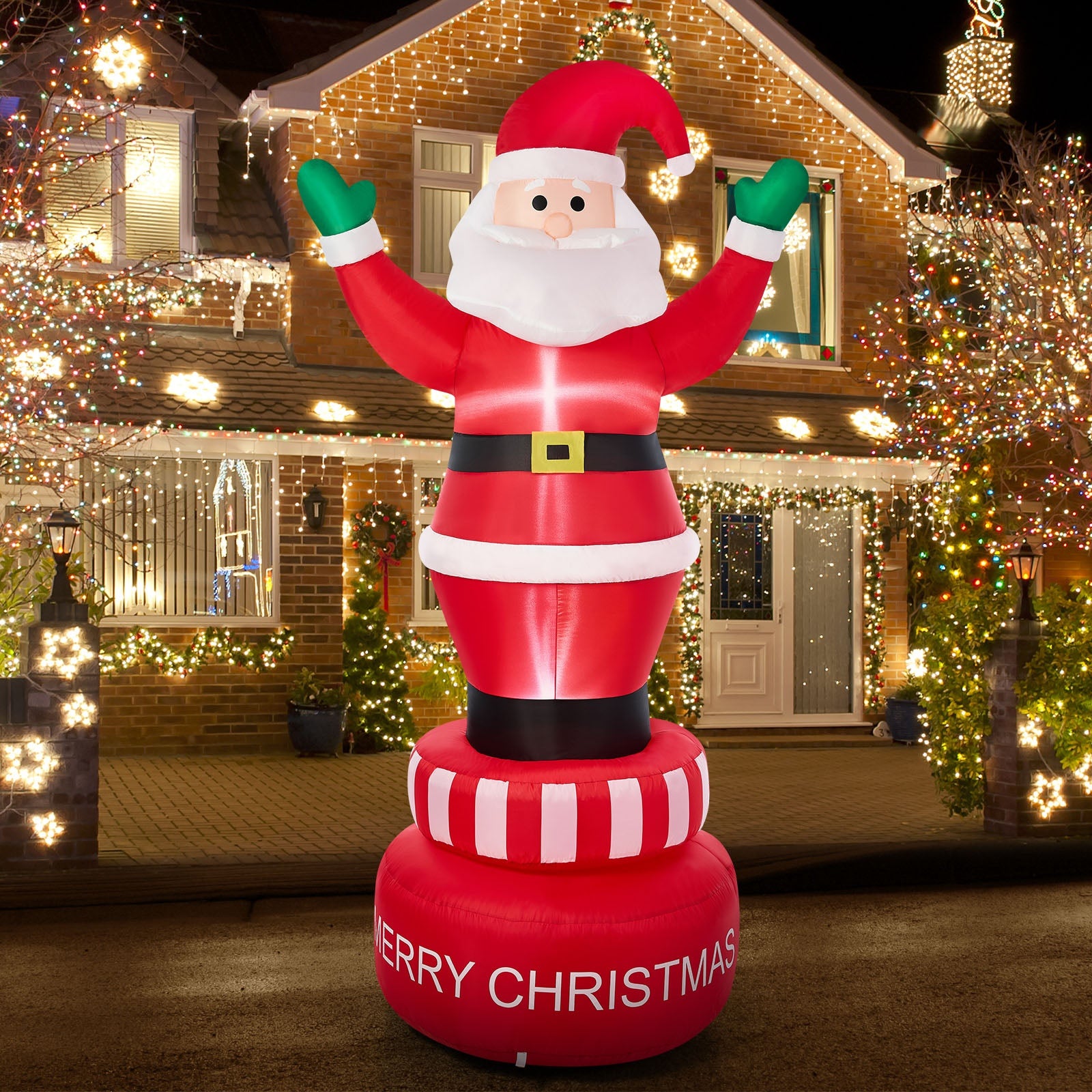 Tinseltown Christmas Inflatable Santa Xmas Outdoor Decorations LED Lights