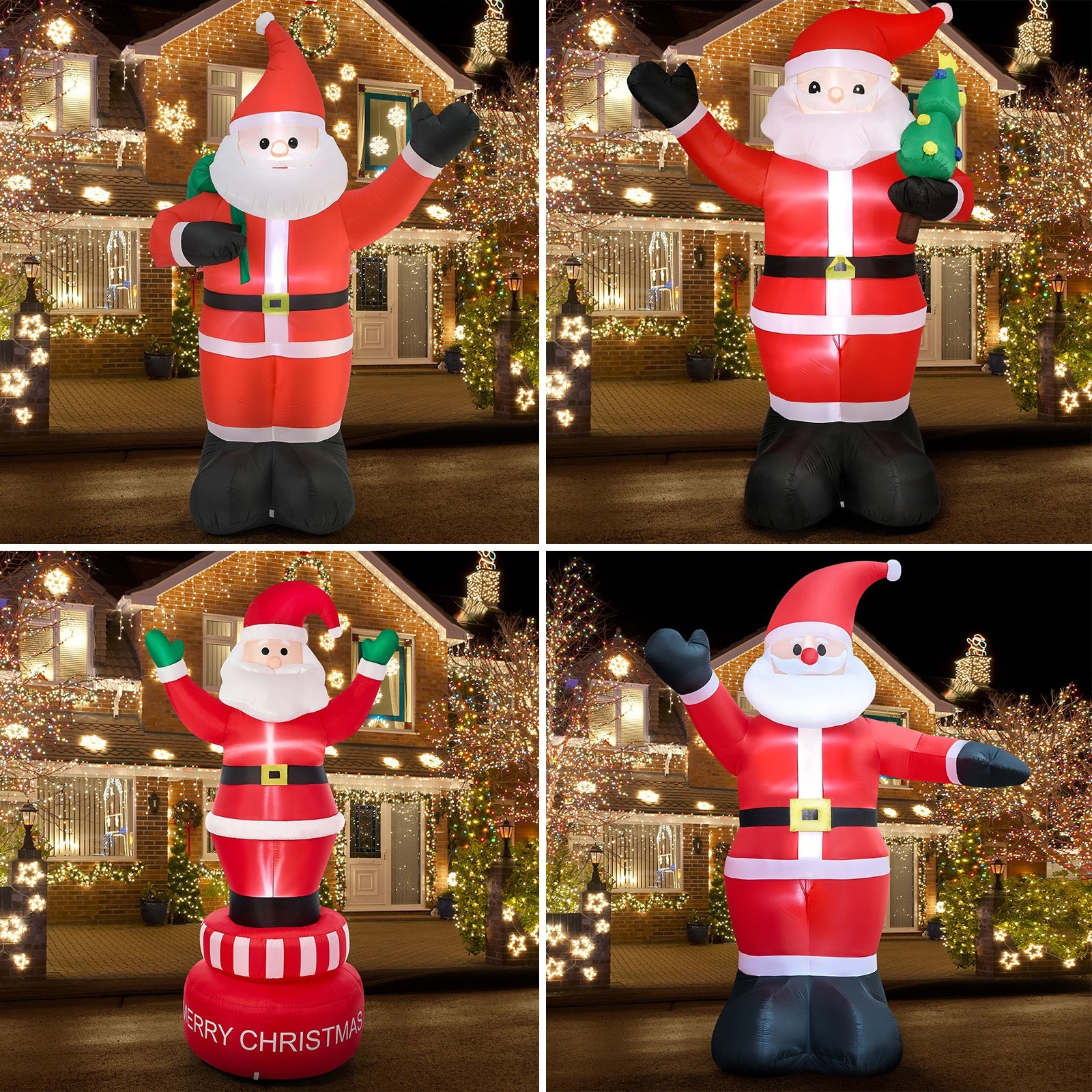 Tinseltown Christmas Inflatable Santa Xmas Outdoor Decorations LED Lights
